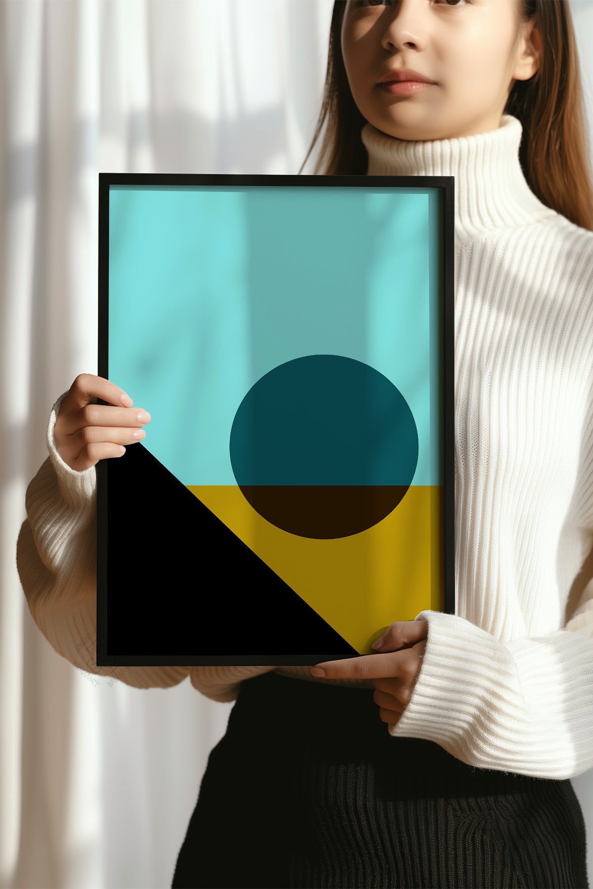 Bauhaus Serisi Siyah Çerçeveli Poster, Tablo No:80