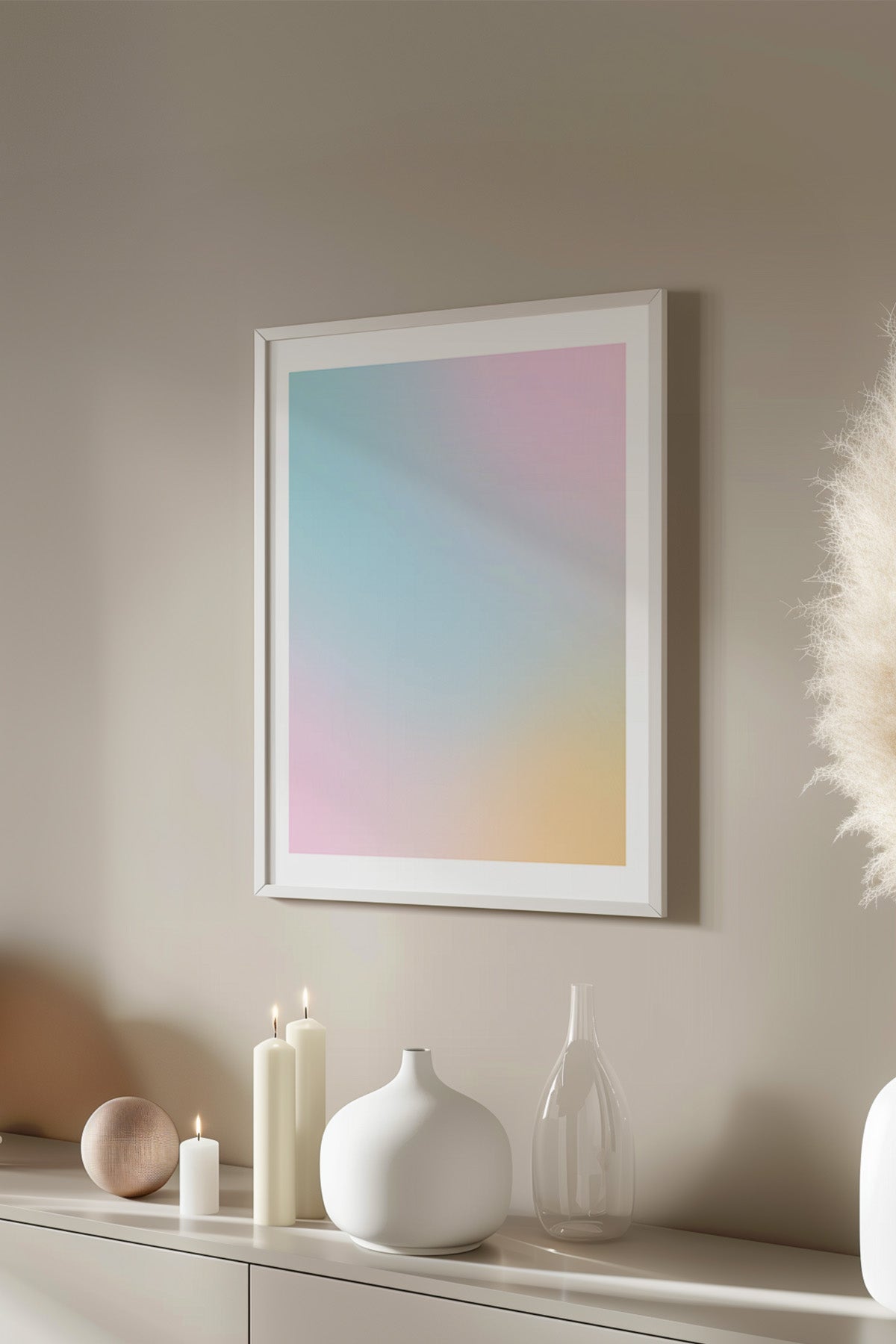 Aura Serisi Beyaz Çerçeveli Poster, Tablo No:22