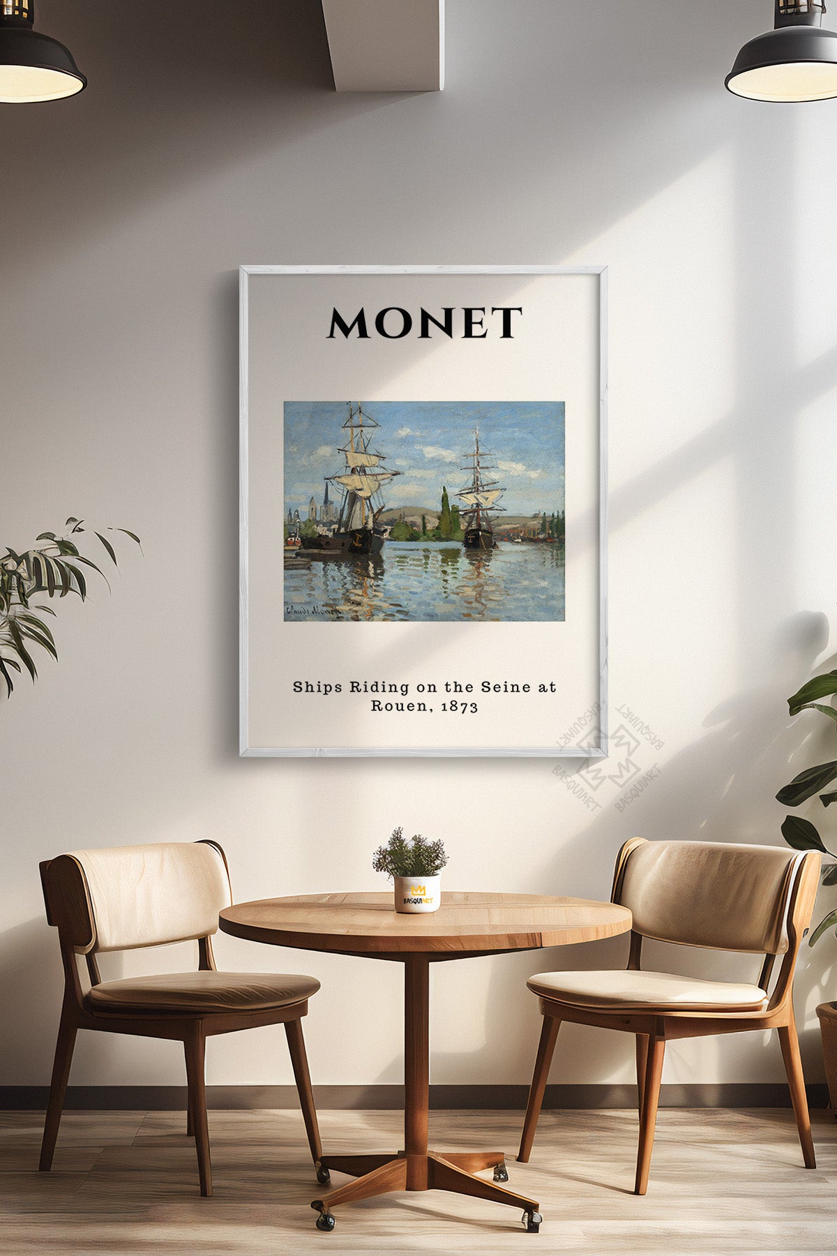 Claude Monet Serisi Beyaz Çerçeveli Poster, Tablo Duvar Dekoru No:24