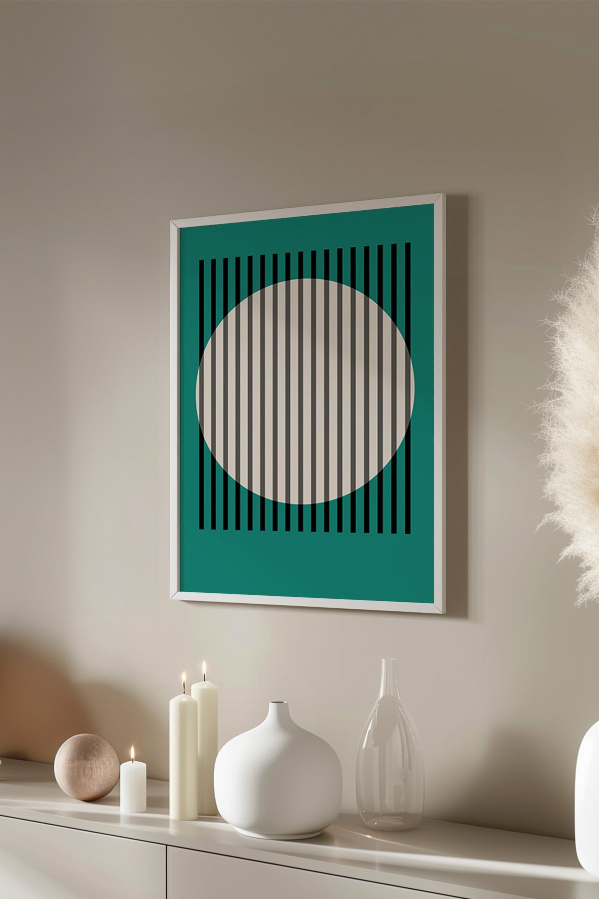 Bauhaus Serisi Beyaz Çerçeveli Poster, Tablo No:79
