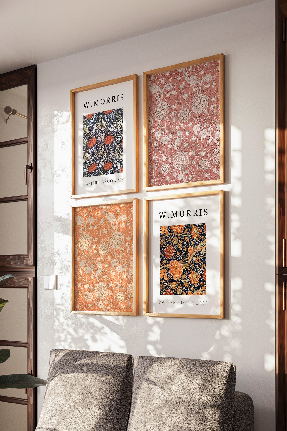 Morris 4'lü Ahşap Çerçeveli Poster, Tablo Seti No:43