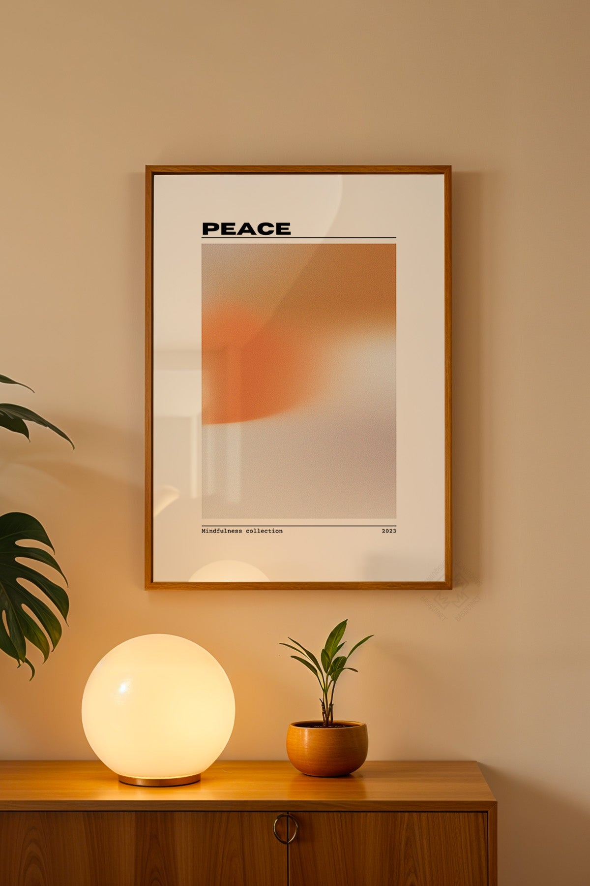 Aura Serisi Ahşap Çerçeveli Poster, Tablo No:129
