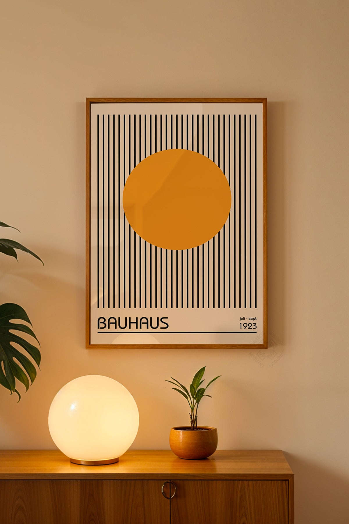 Bauhaus Serisi Ahşap Çerçeveli Poster, Tablo No:24