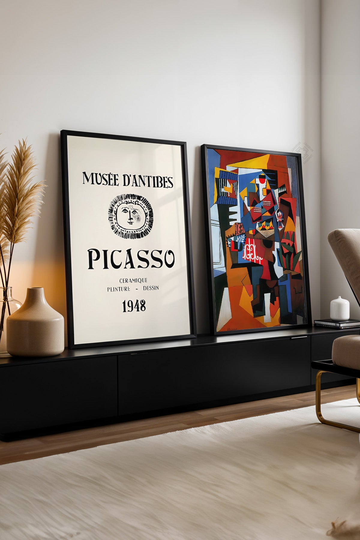Picasso 2'li Siyah Çerçeveli Poster, Sanatsal Tablo Seti No:11