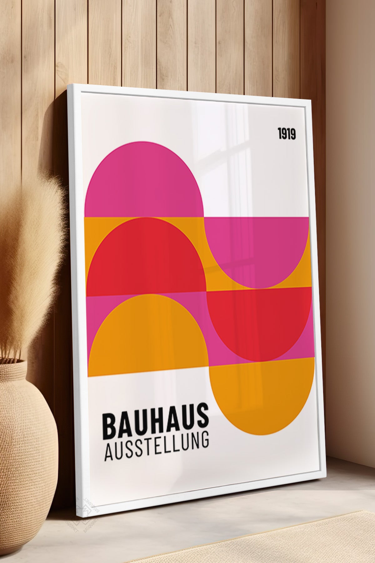 Bauhaus Serisi Beyaz Çerçeveli Poster, Tablo No:87