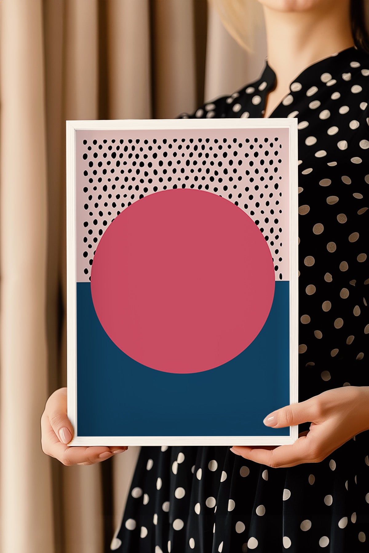 Bauhaus Serisi Beyaz Çerçeveli Poster, Tablo No:74