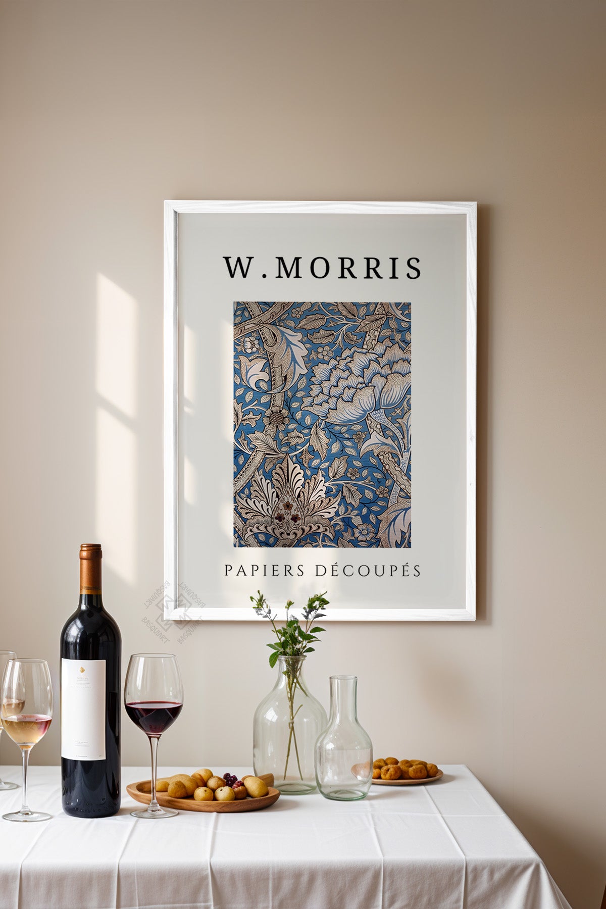 William Morris Serisi Beyaz Çerçeveli Poster, Tablo Duvar Dekoru No:12