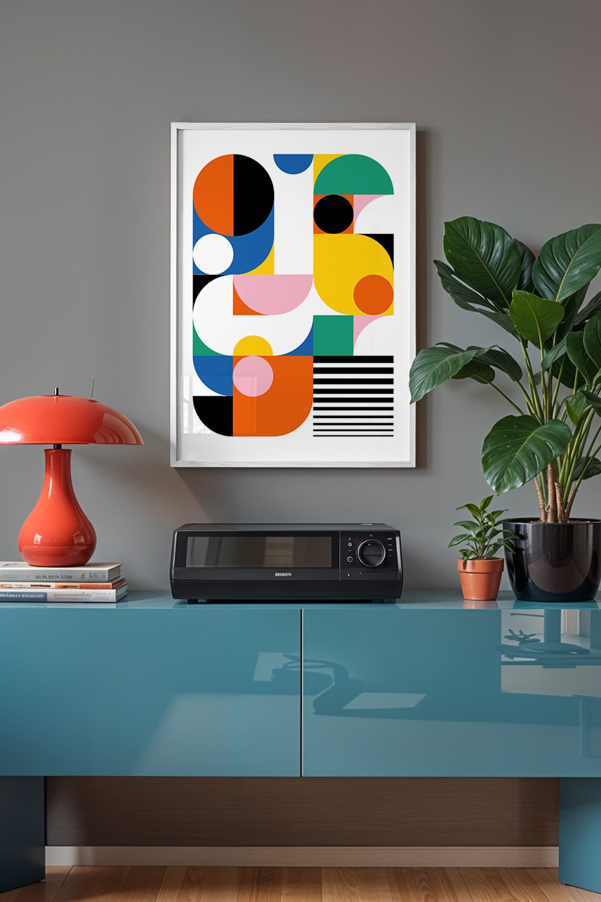Bauhaus Serisi Beyaz Çerçeveli Poster, Tablo No:11