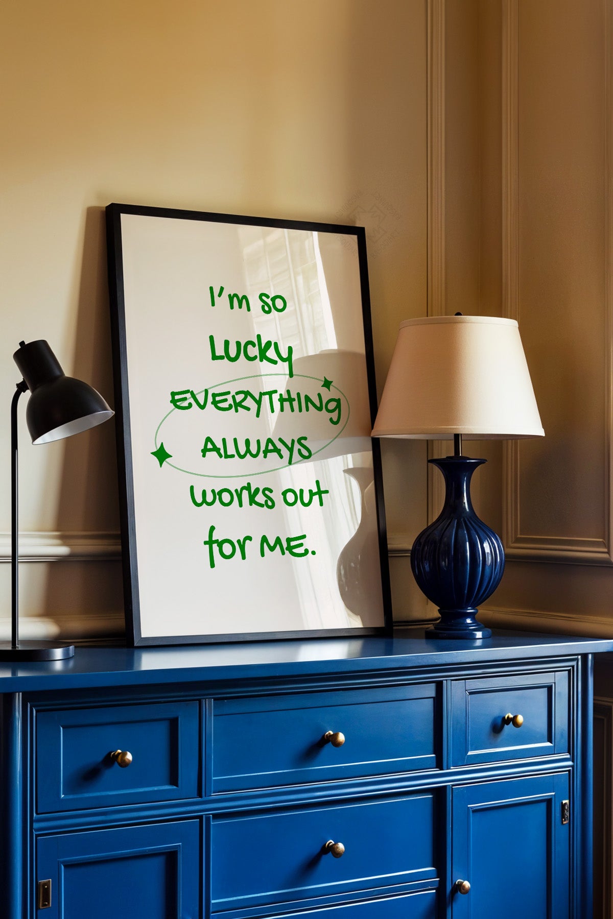Lucky You Serisi Siyah Çerçeveli Poster, Tablo Duvar Dekoru No:133