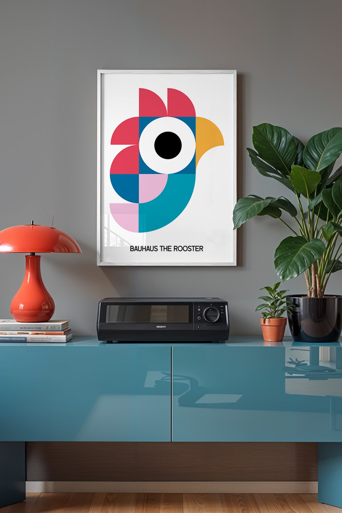 Bauhaus Serisi Beyaz Çerçeveli Poster, Tablo No:121