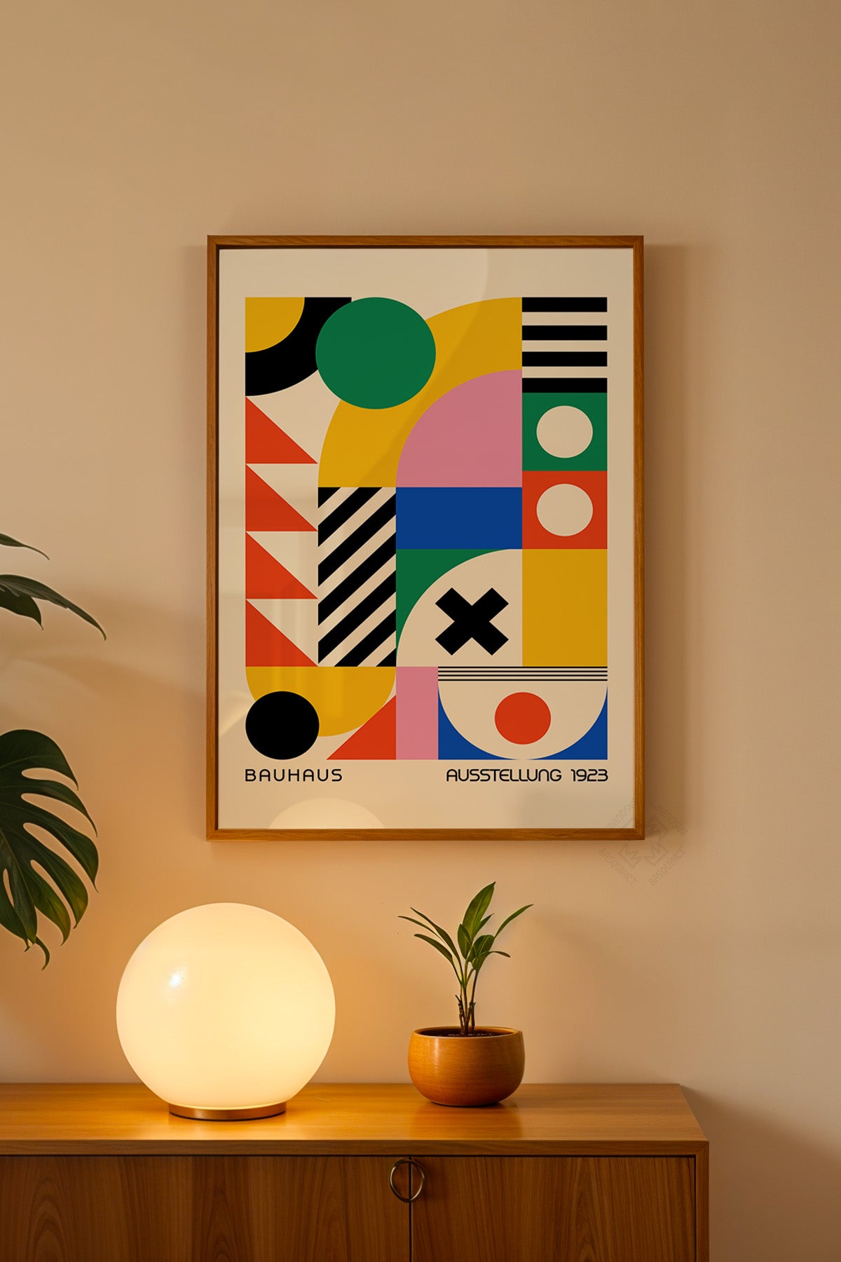 Bauhaus Serisi Ahşap Çerçeveli Poster, Tablo No:98
