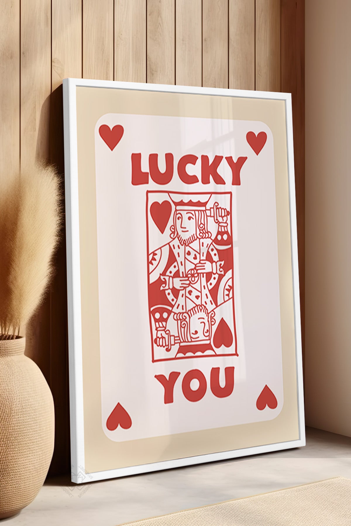 Lucky You Serisi Beyaz Çerçeveli Poster, Tablo Duvar Dekoru No:62
