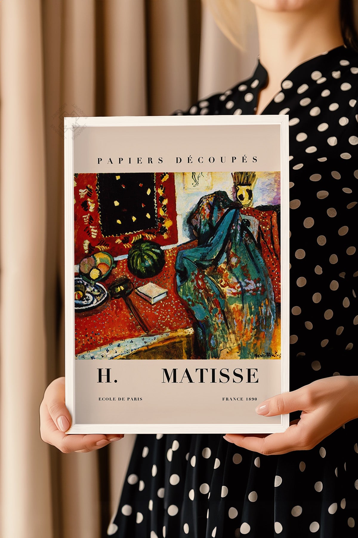 Henri Matisse Serisi Beyaz Çerçeveli Poster, Tablo Duvar Dekoru No:17