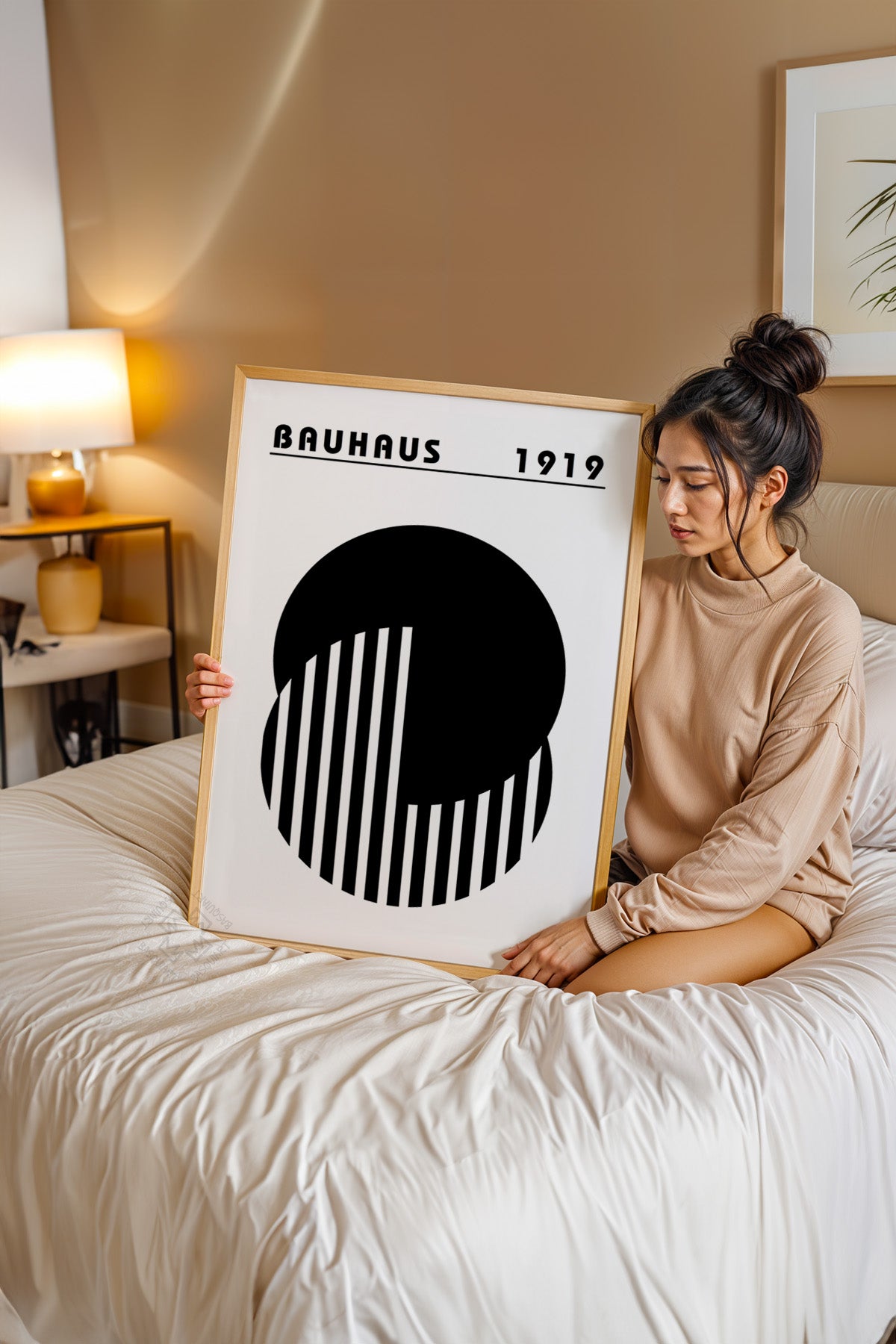 Bauhaus Serisi Ahşap Çerçeveli Poster, Tablo No:50