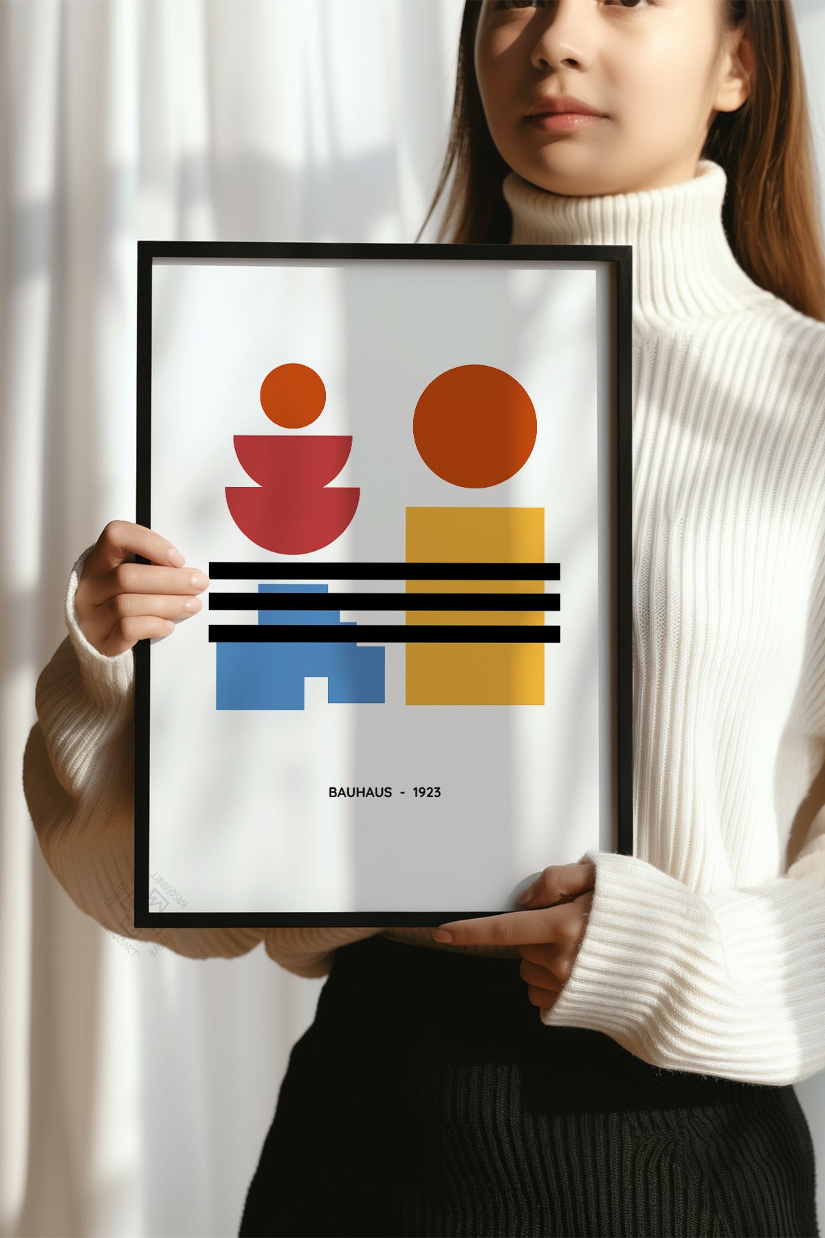 Bauhaus Serisi Siyah Çerçeveli Poster, Tablo No:107