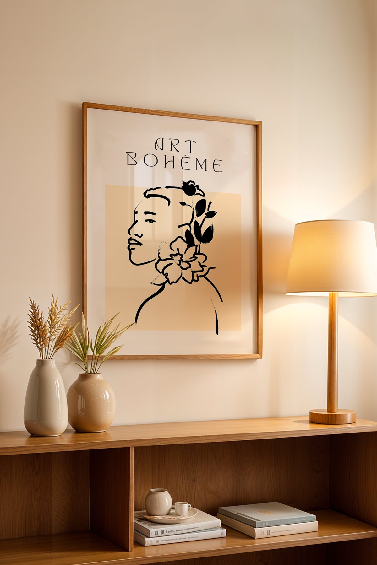 Bohemian Serisi Ahşap Çerçeveli Poster, Tablo No:98