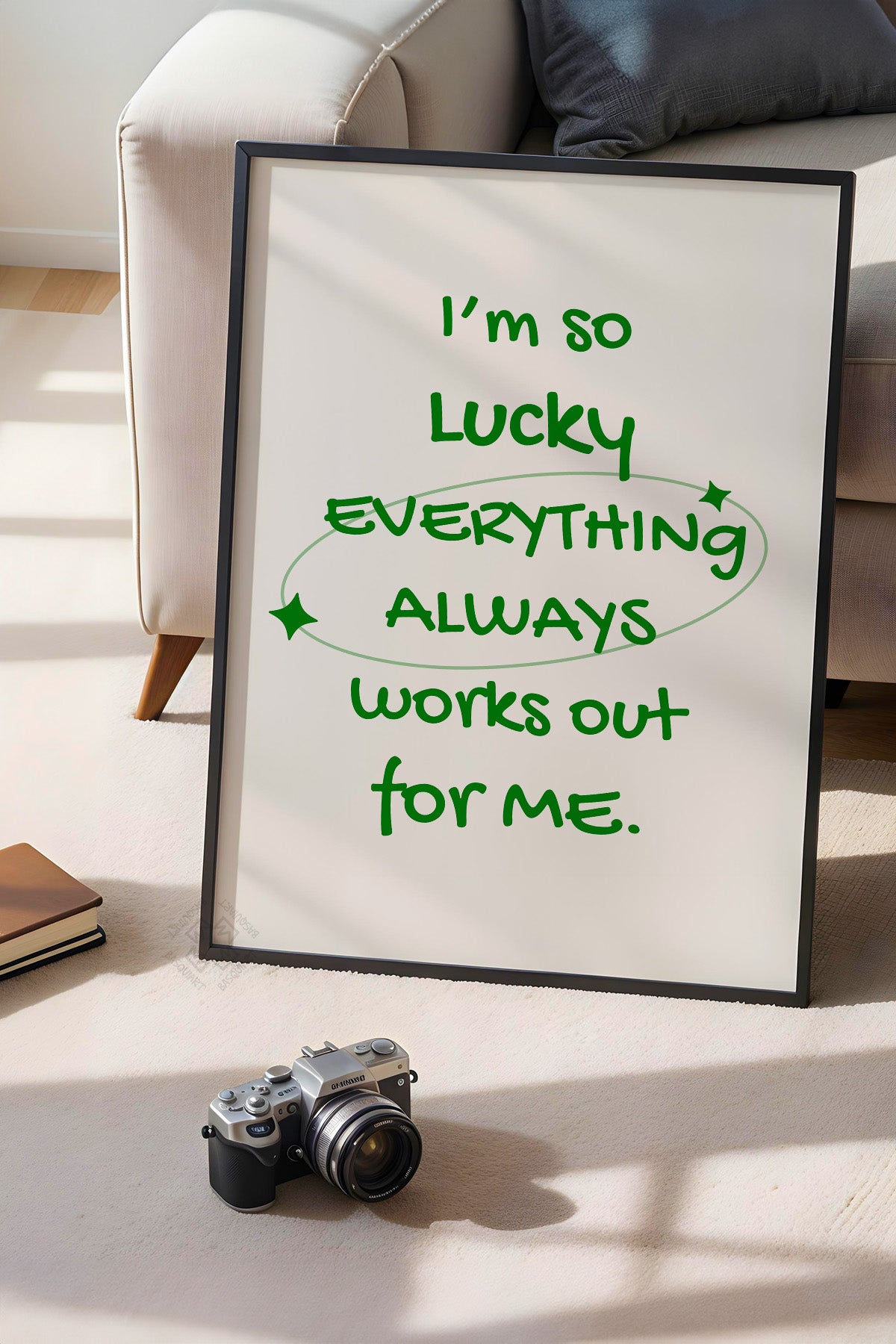 Lucky You Serisi Siyah Çerçeveli Poster, Tablo Duvar Dekoru No:133
