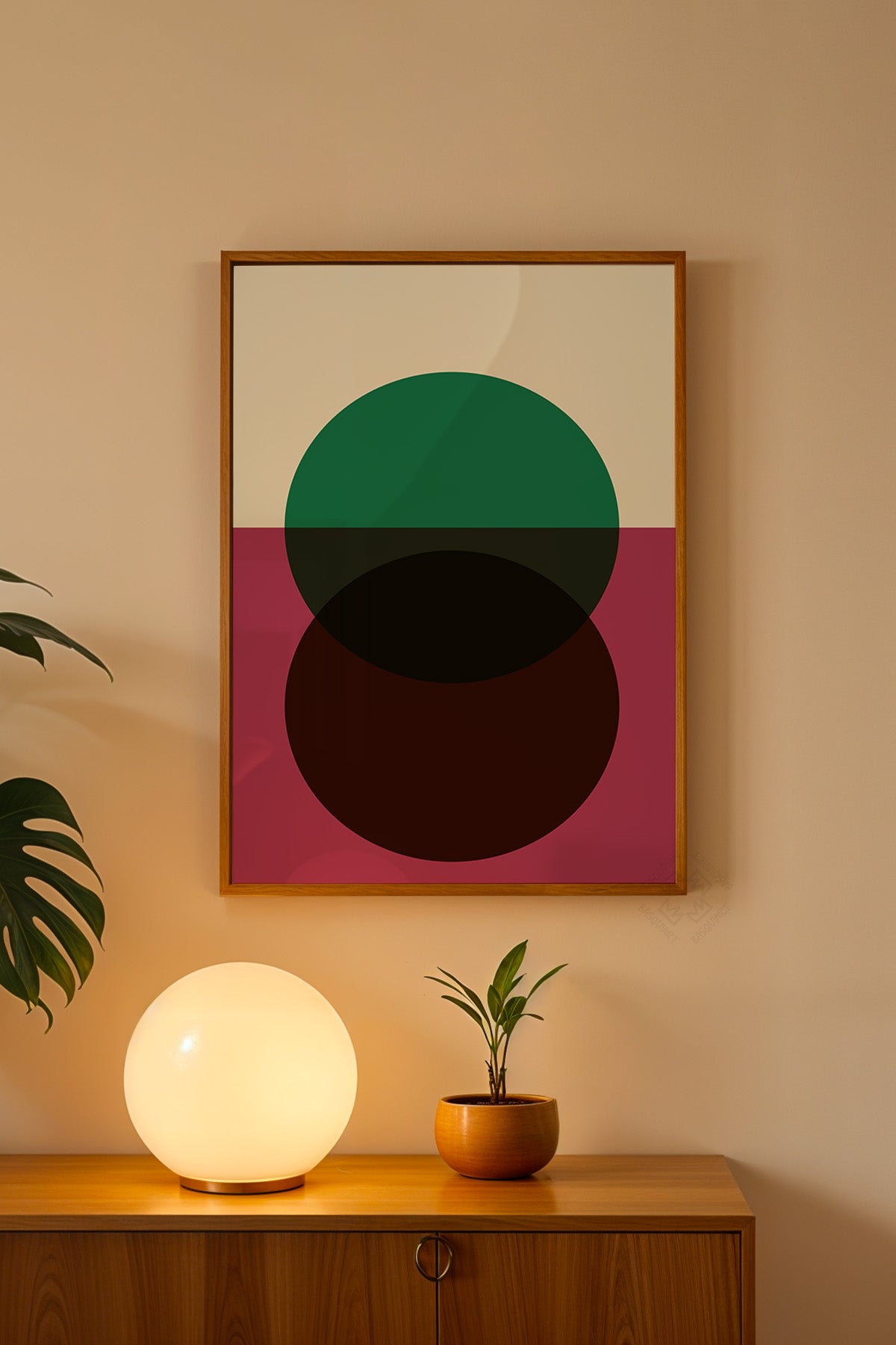 Bauhaus Serisi Ahşap Çerçeveli Poster, Tablo No:77