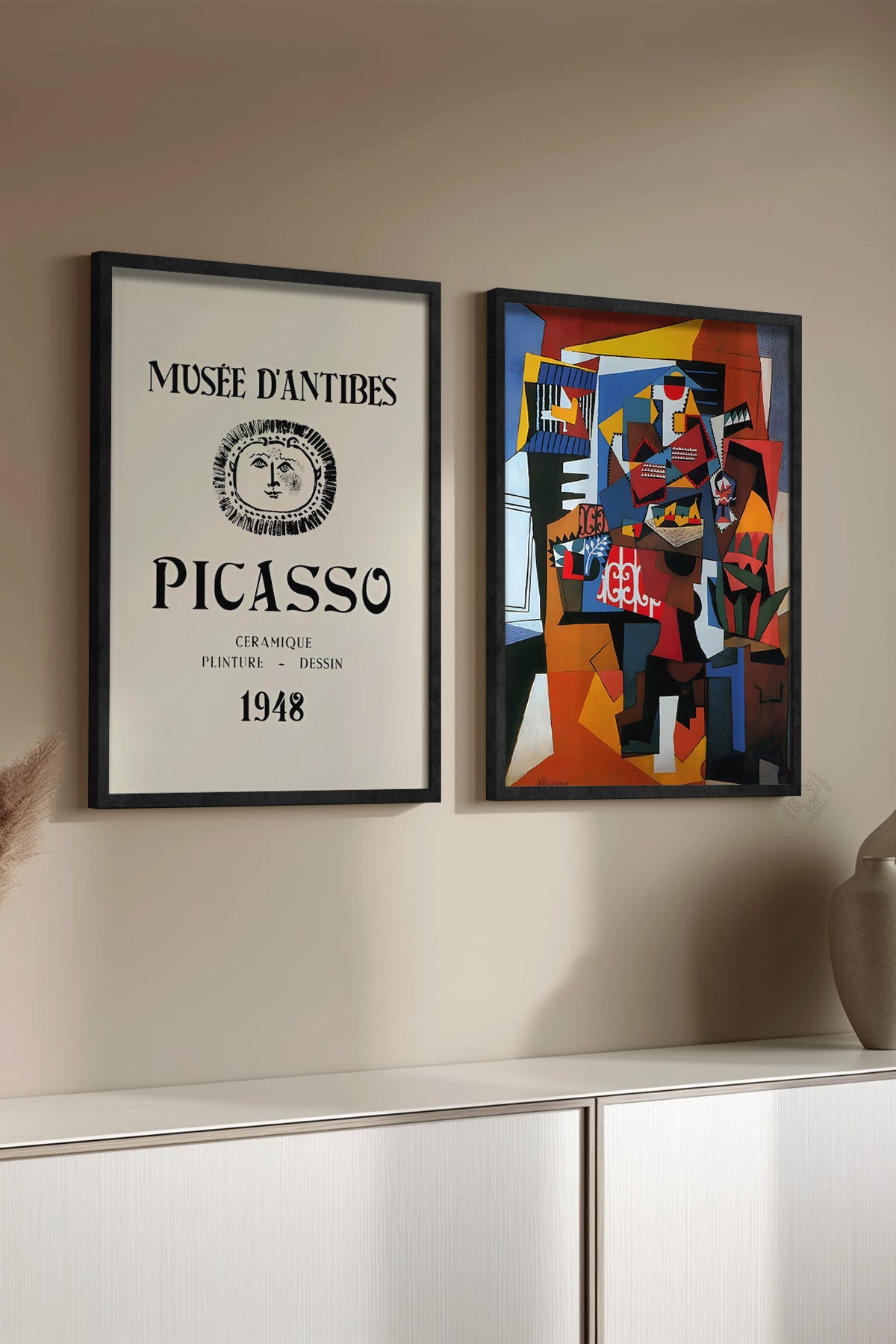 Picasso 2'li Siyah Çerçeveli Poster, Sanatsal Tablo Seti No:11