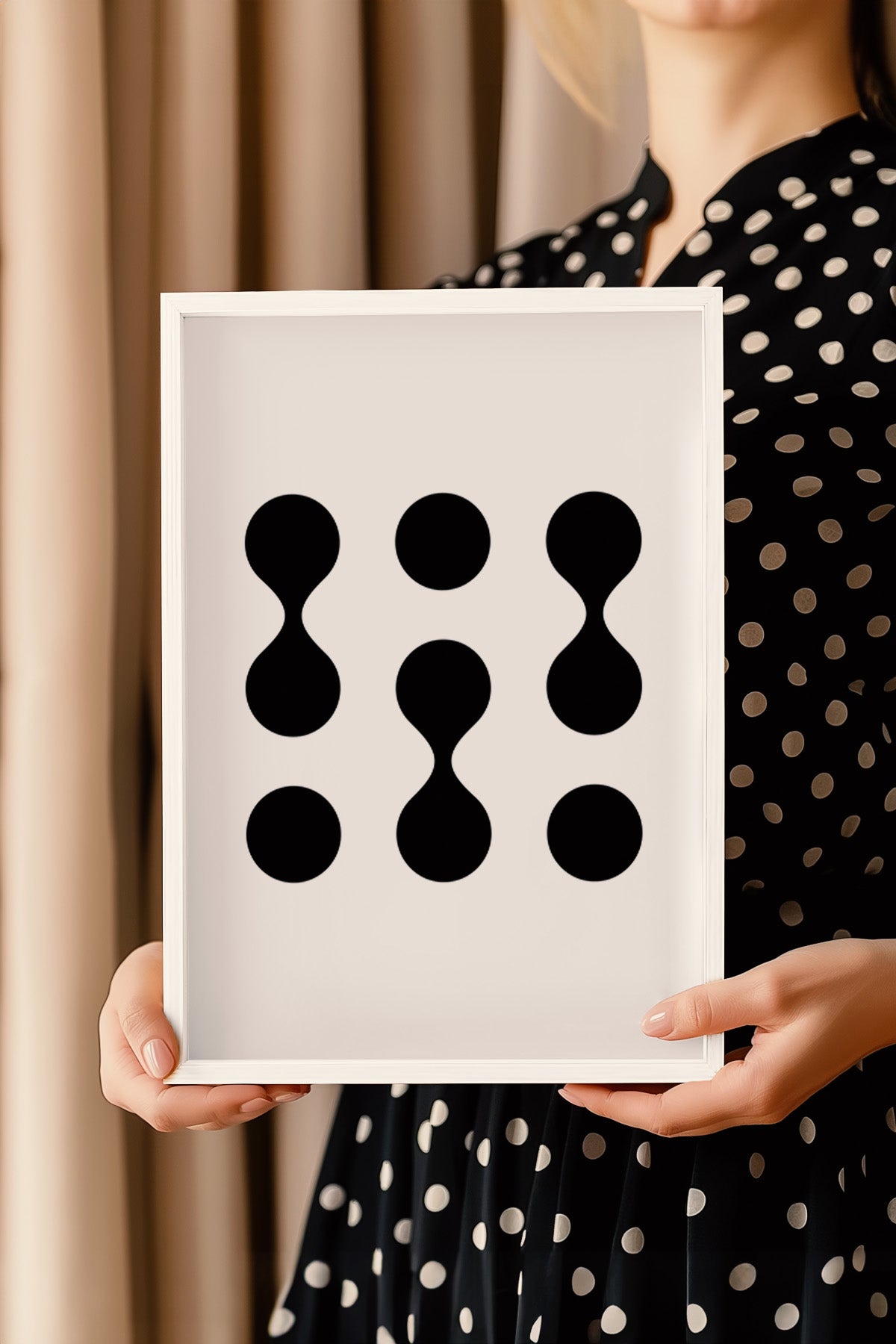 Bauhaus Serisi Beyaz Çerçeveli Poster, Tablo No:47