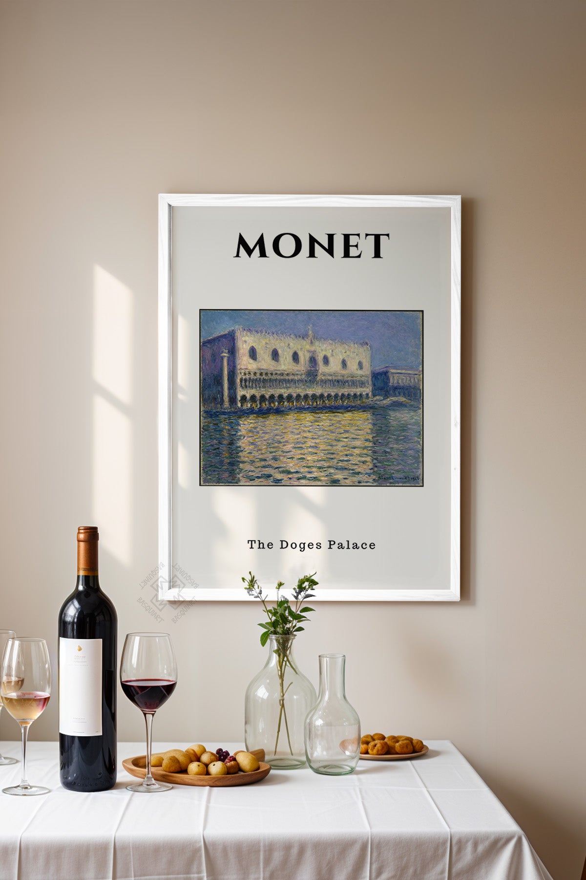 Claude Monet Serisi Beyaz Çerçeveli Poster, Tablo Duvar Dekoru No:17