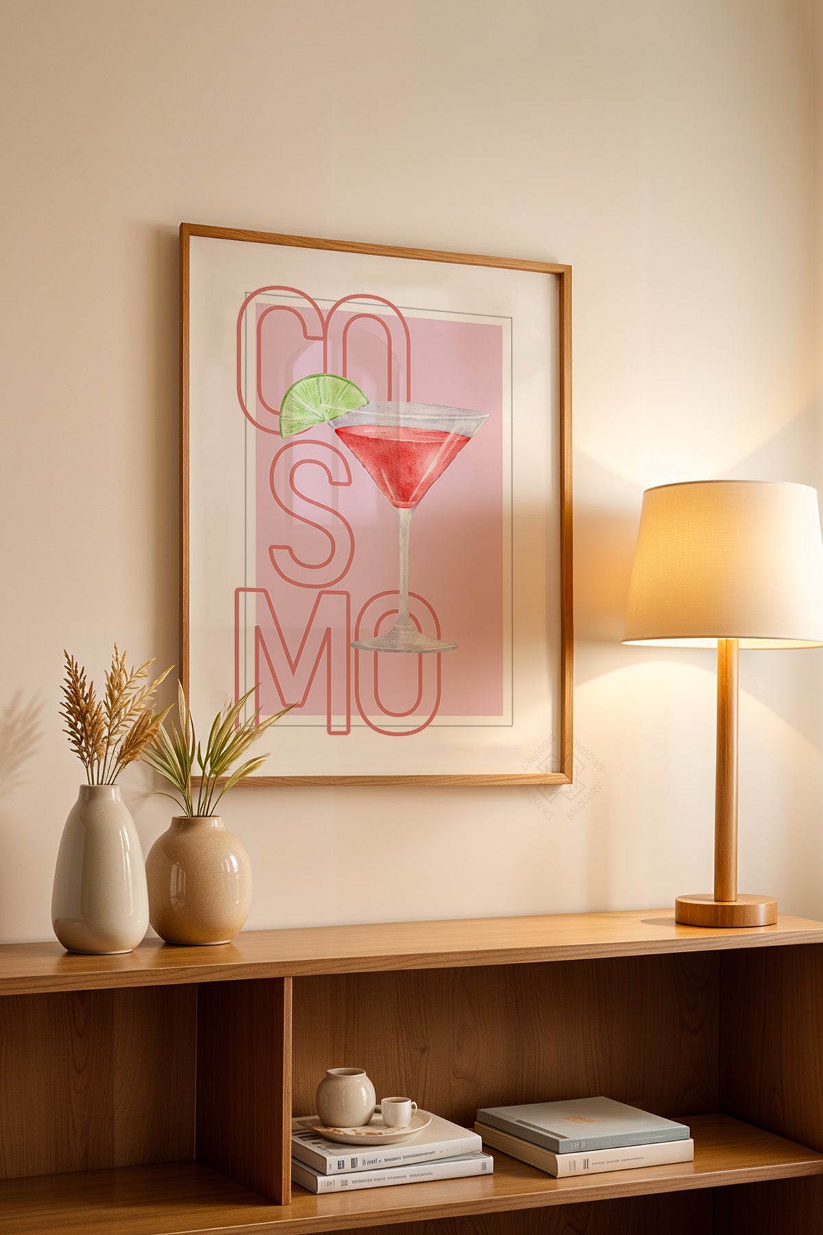Kokteyl Serisi Ahşap Çerçeveli Poster, Tablo, Cafe, Restoran, Mutfak Duvar Dekoru No:46