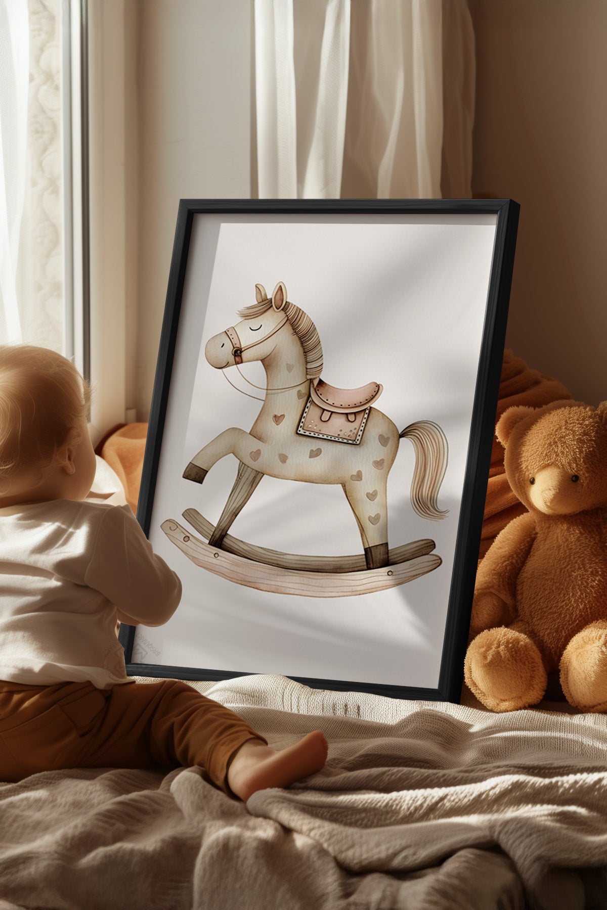 Çocuk Odası, Bebek Odası Siyah Çerçeveli Poster, Tablo No:55