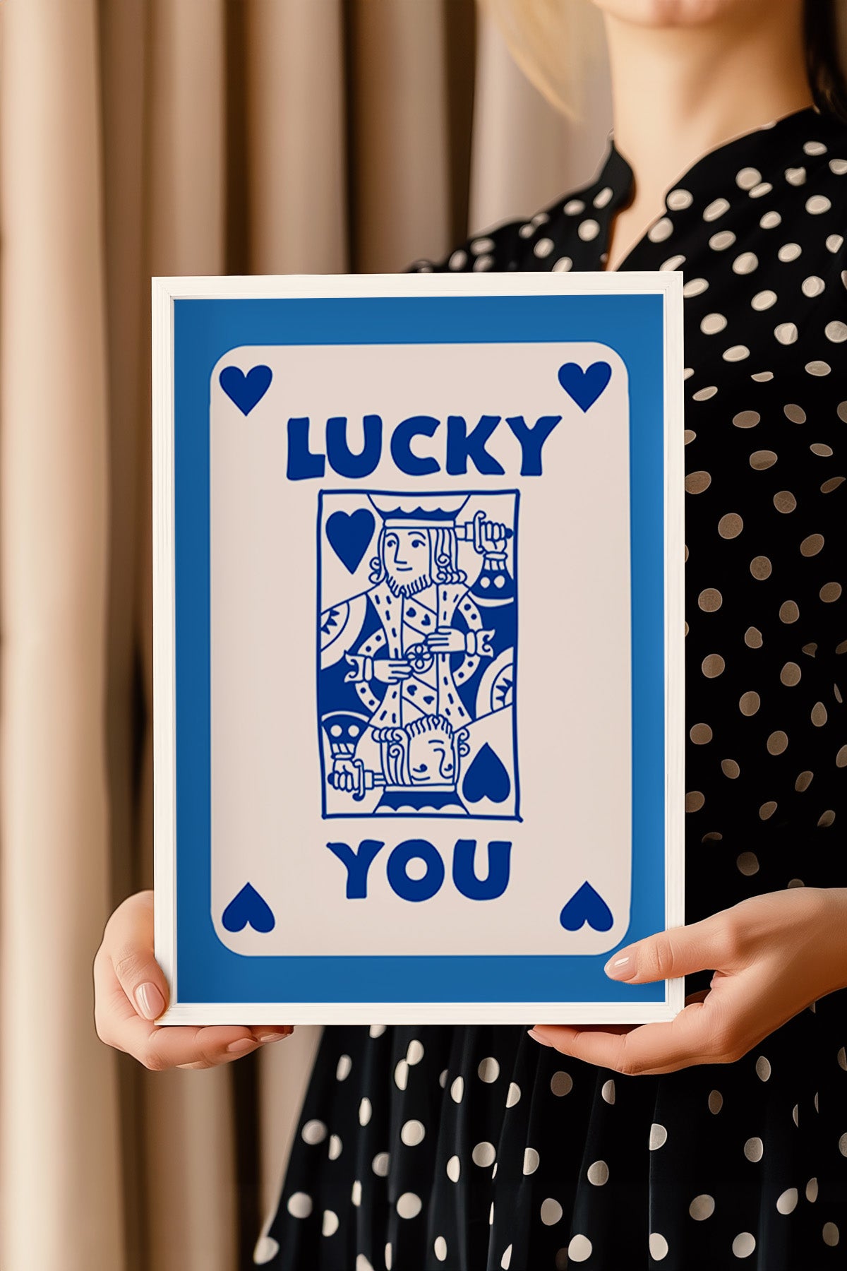 Lucky You Serisi Beyaz Çerçeveli Poster, Tablo Duvar Dekoru No:24