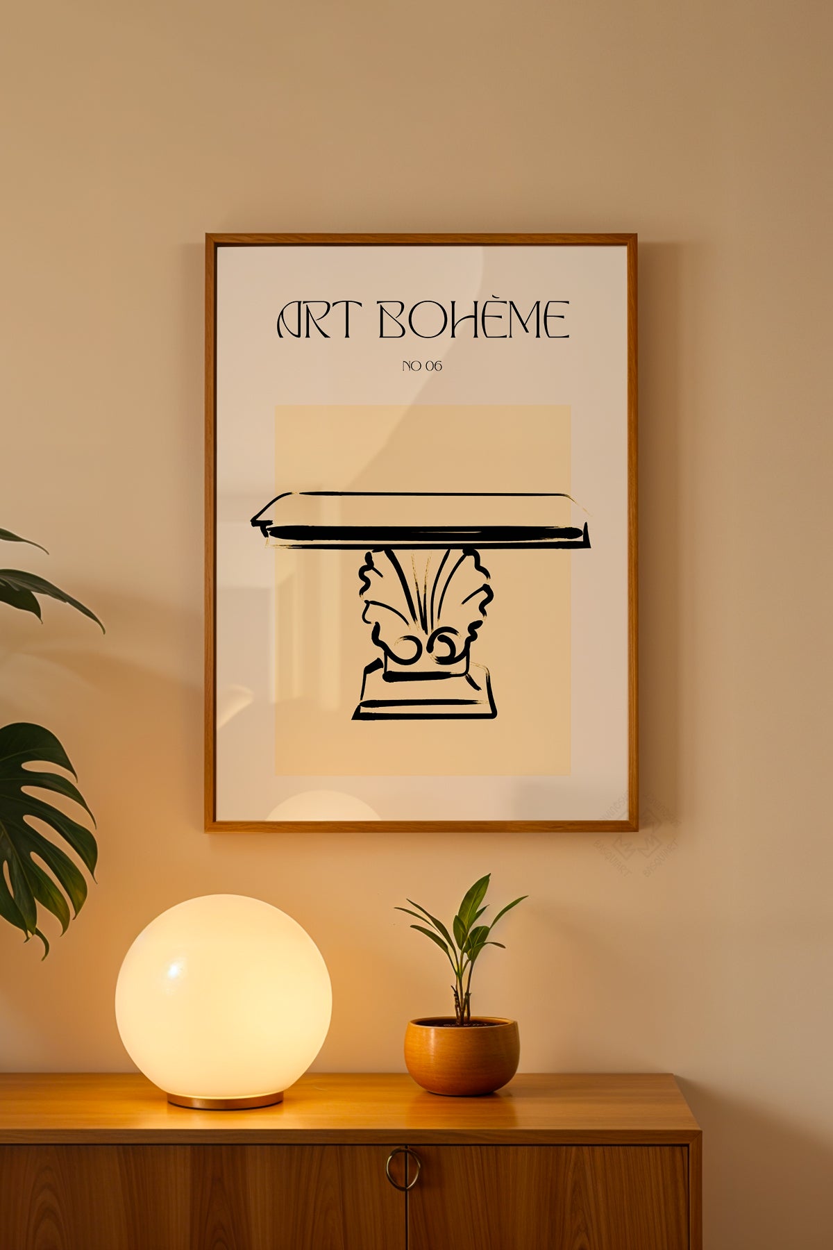 Bohemian Serisi Ahşap Çerçeveli Poster, Tablo No:67