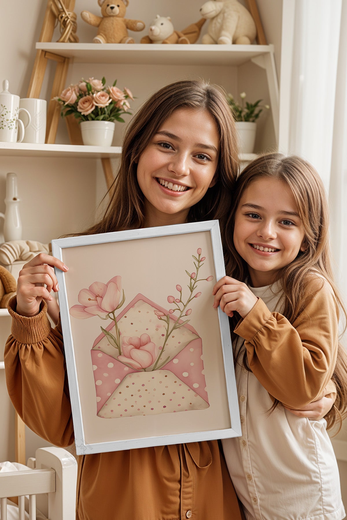 Çocuk Odası, Bebek Odası Beyaz Çerçeveli Poster, Tablo No:43