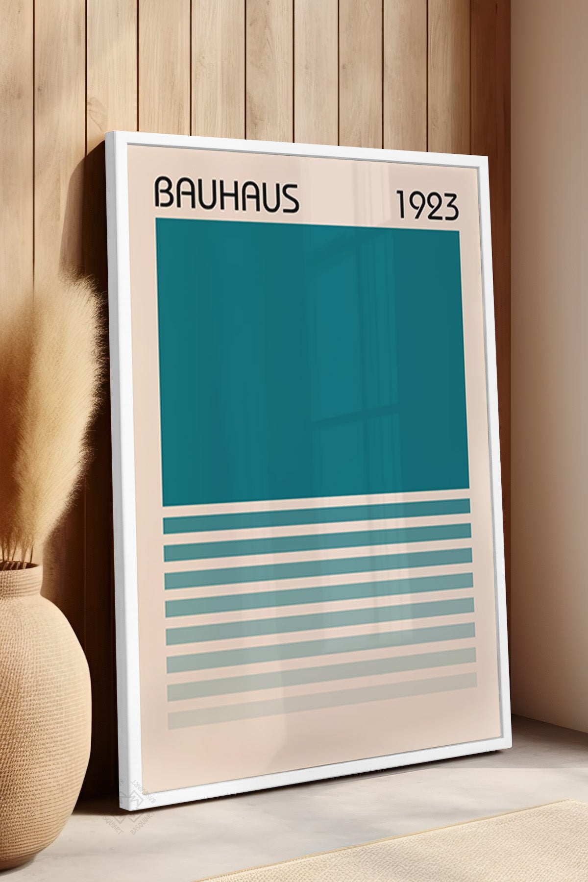Bauhaus Serisi Beyaz Çerçeveli Poster, Tablo No:19