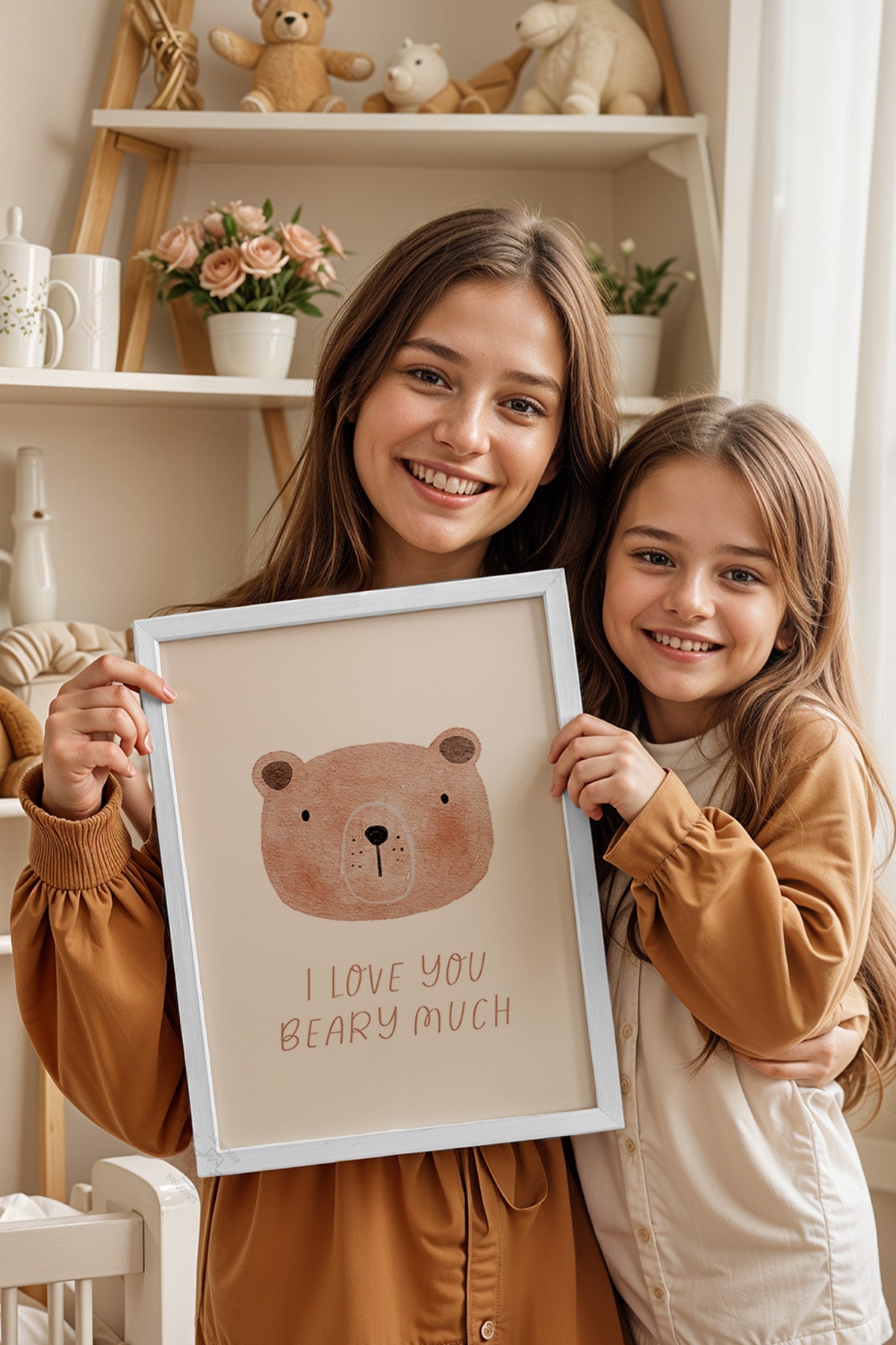 Çocuk Odası, Bebek Odası Beyaz Çerçeveli Poster, Tablo No:96