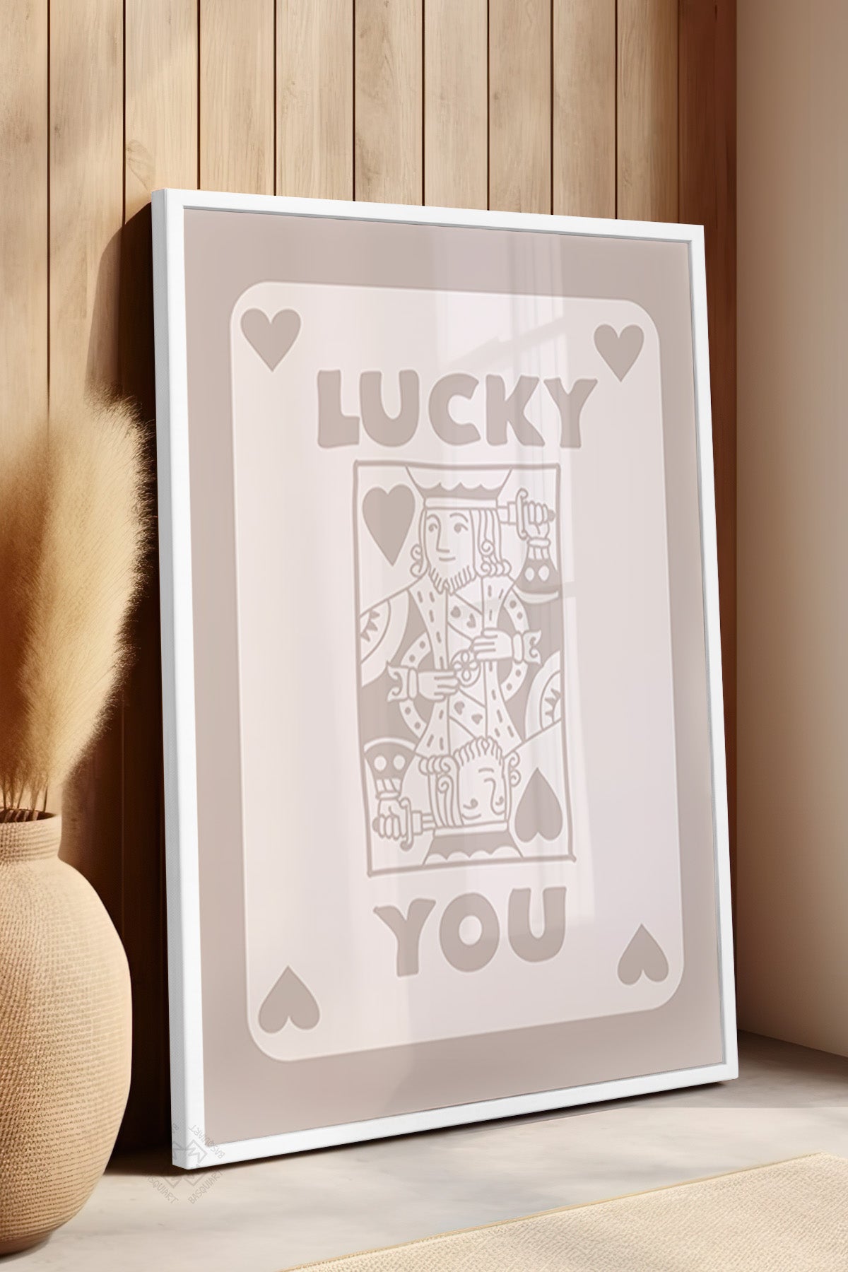 Lucky You Serisi Beyaz Çerçeveli Poster, Tablo Duvar Dekoru No:5
