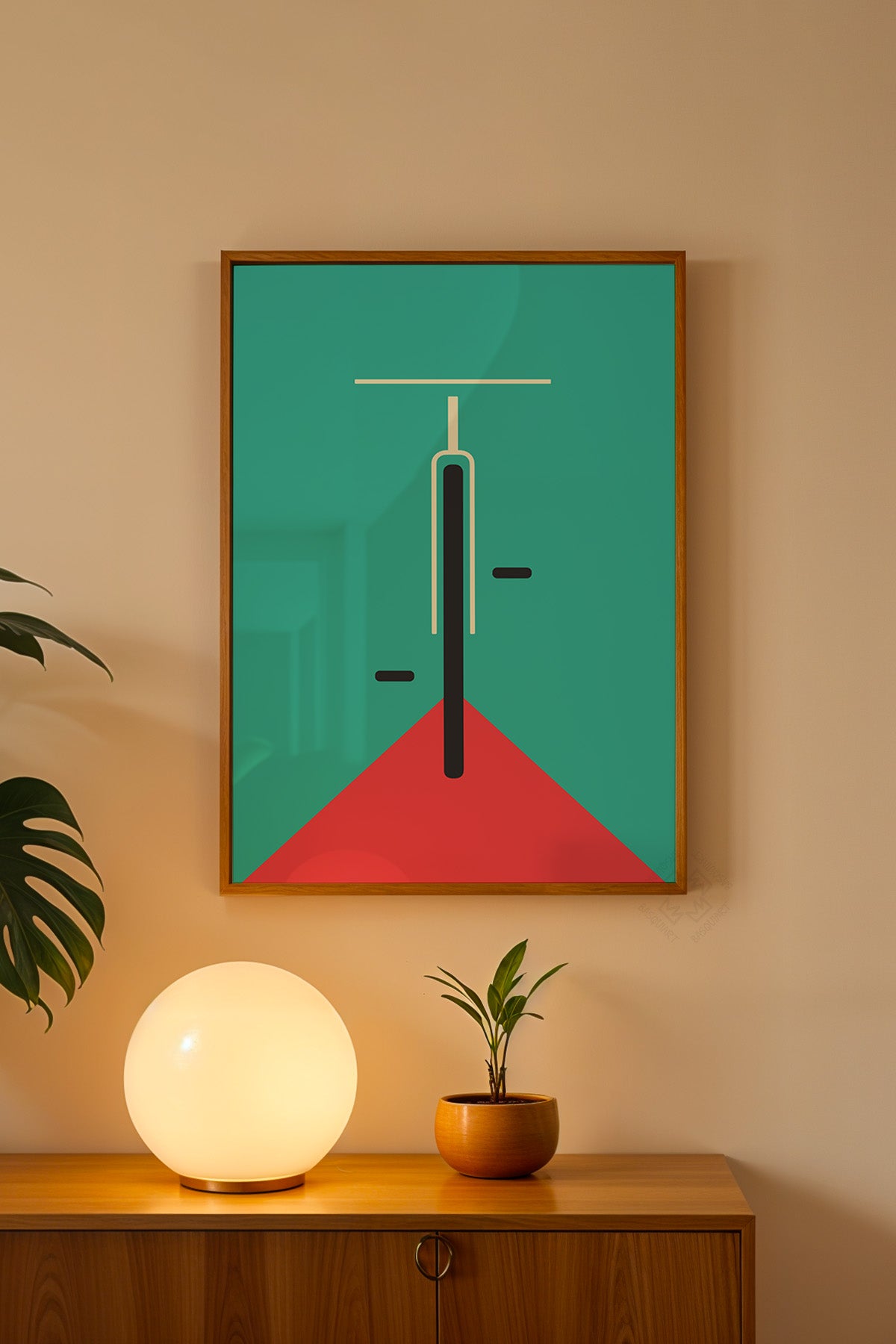 Bauhaus Serisi Ahşap Çerçeveli Poster, Tablo No:59