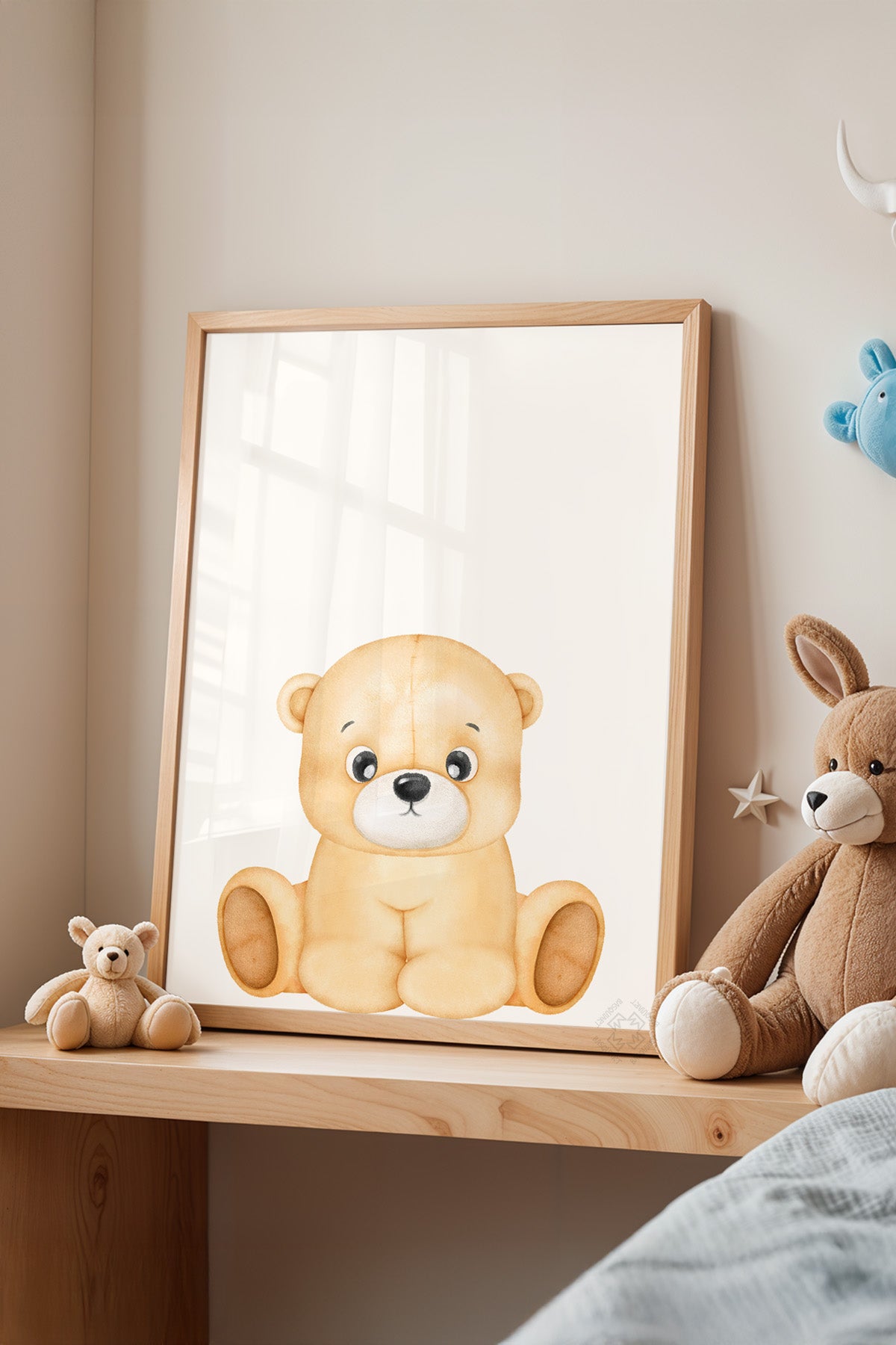 Çocuk Odası, Bebek Odası Ahşap Çerçeveli Poster, Tablo No:17