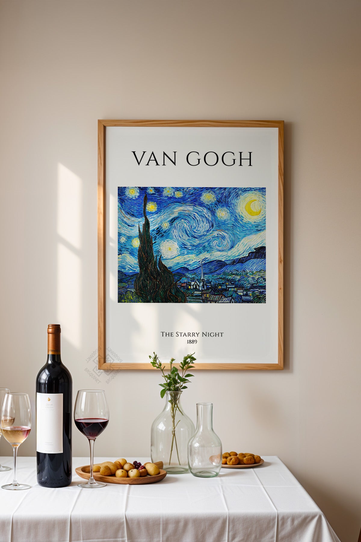 Vincent Van Gogh Serisi Ahşap Çerçeveli Poster, Tablo Duvar Dekoru No:5