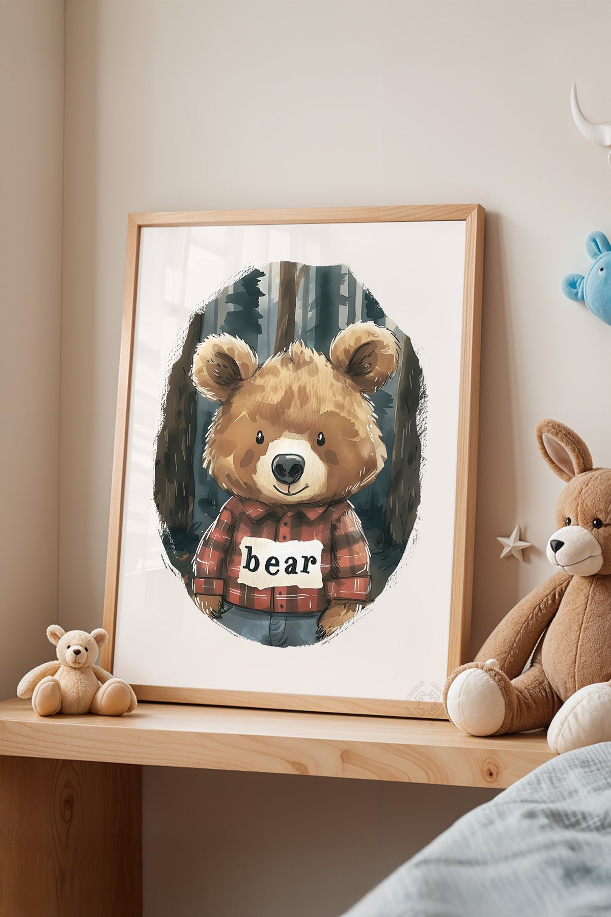 Çocuk Odası, Bebek Odası Ahşap Çerçeveli Poster, Tablo No:70