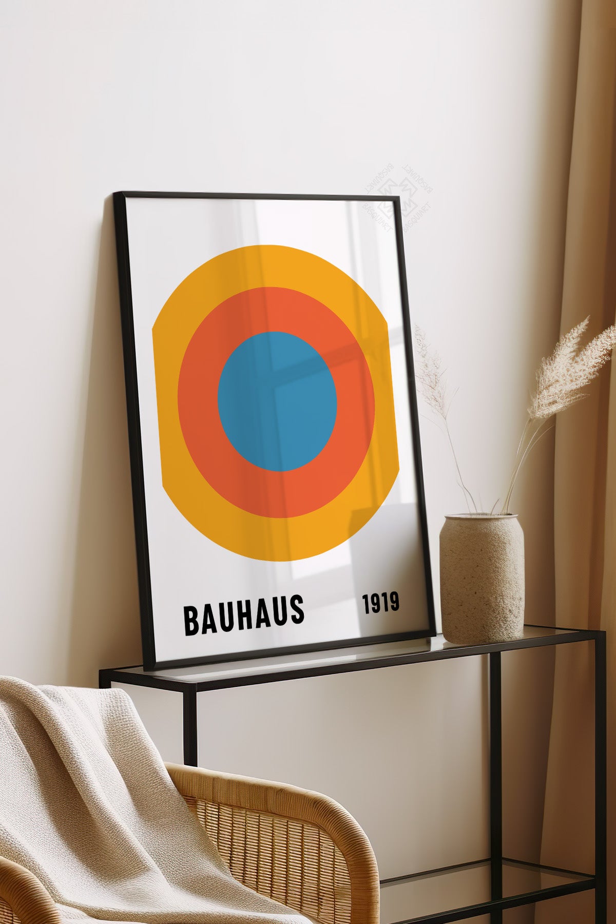 Bauhaus Serisi Siyah Çerçeveli Poster, Tablo No:94
