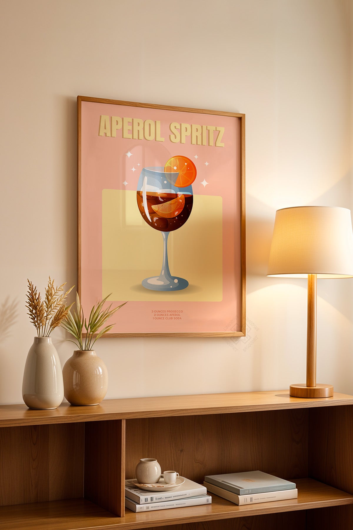 Kokteyl Serisi Ahşap Çerçeveli Poster, Tablo, Cafe, Restoran, Mutfak Duvar Dekoru No:49