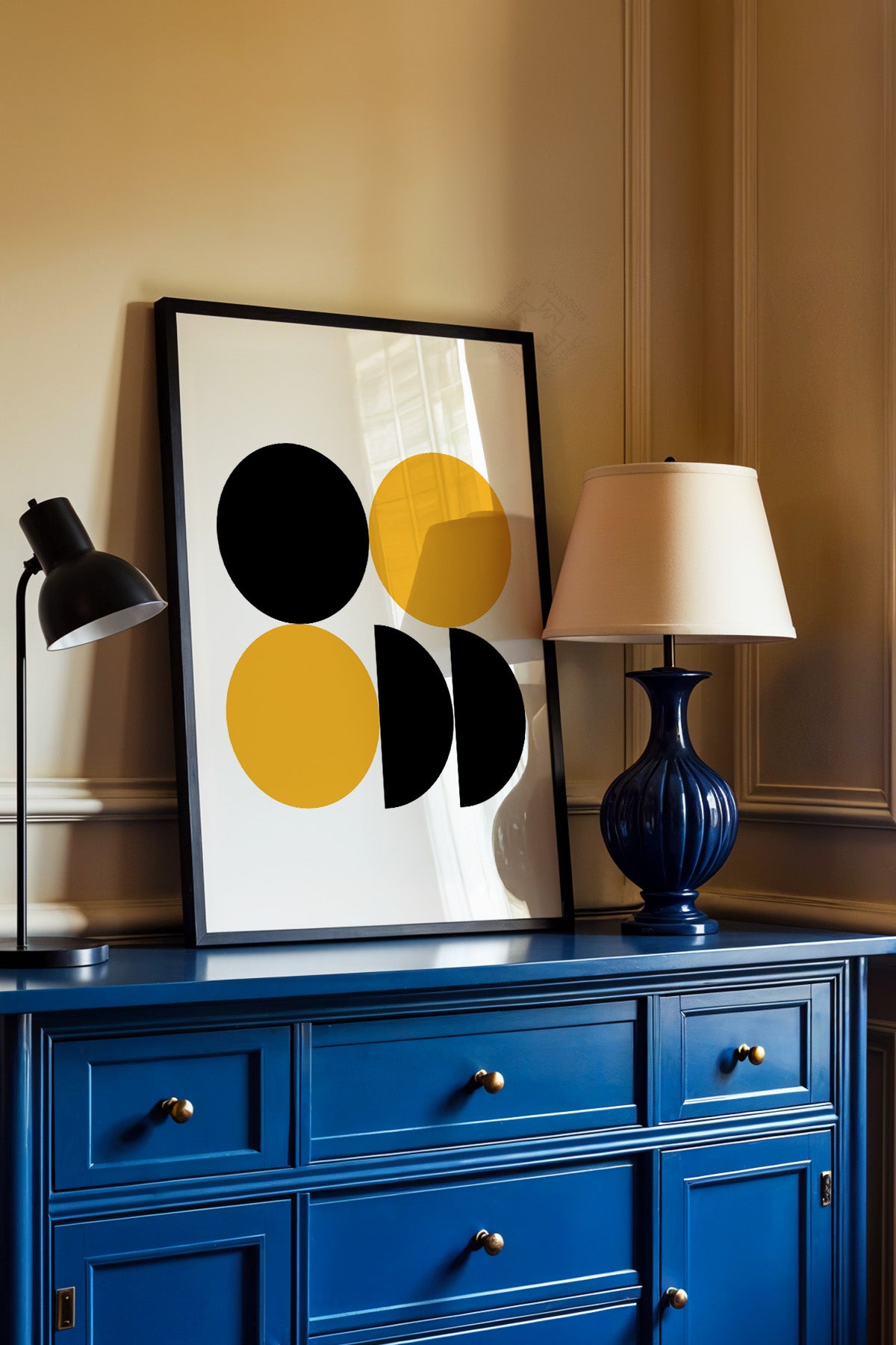Bauhaus Serisi Siyah Çerçeveli Poster, Tablo No:102