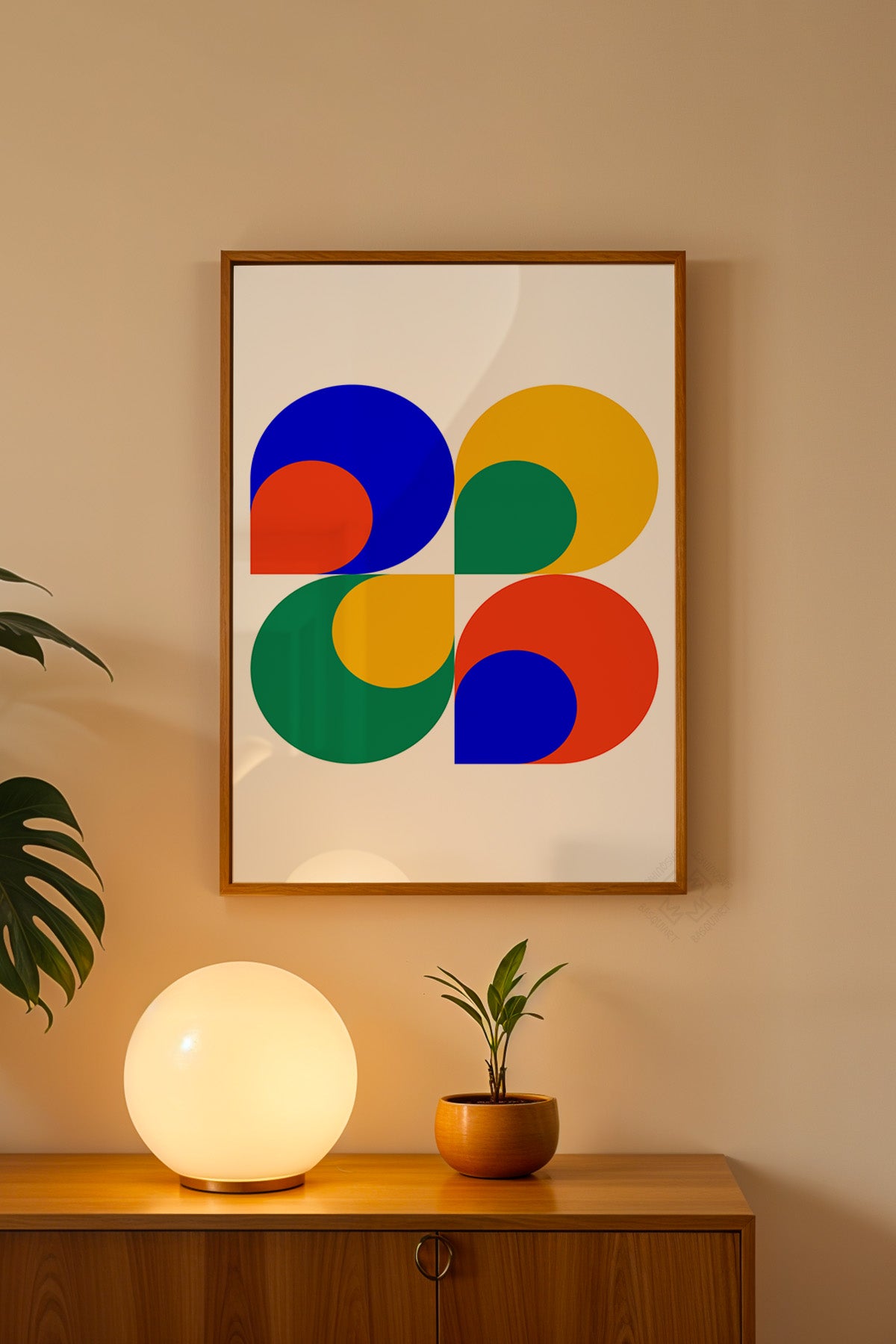Bauhaus Serisi Ahşap Çerçeveli Poster, Tablo No:12