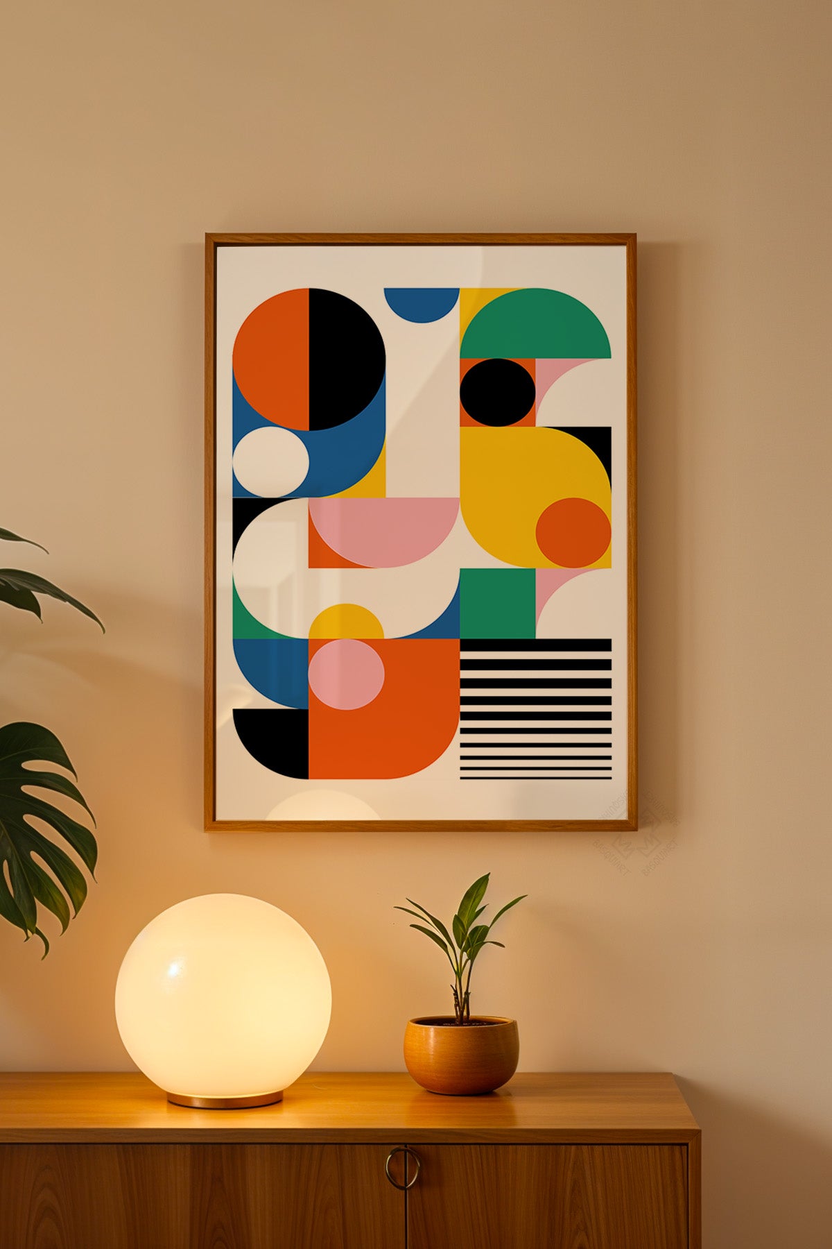Bauhaus Serisi Ahşap Çerçeveli Poster, Tablo No:11