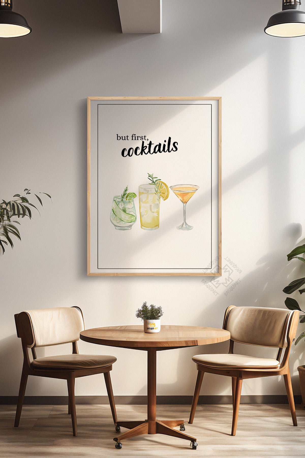 Kokteyl Serisi Ahşap Çerçeveli Poster, Tablo, Cafe, Restoran, Mutfak Duvar Dekoru No:33