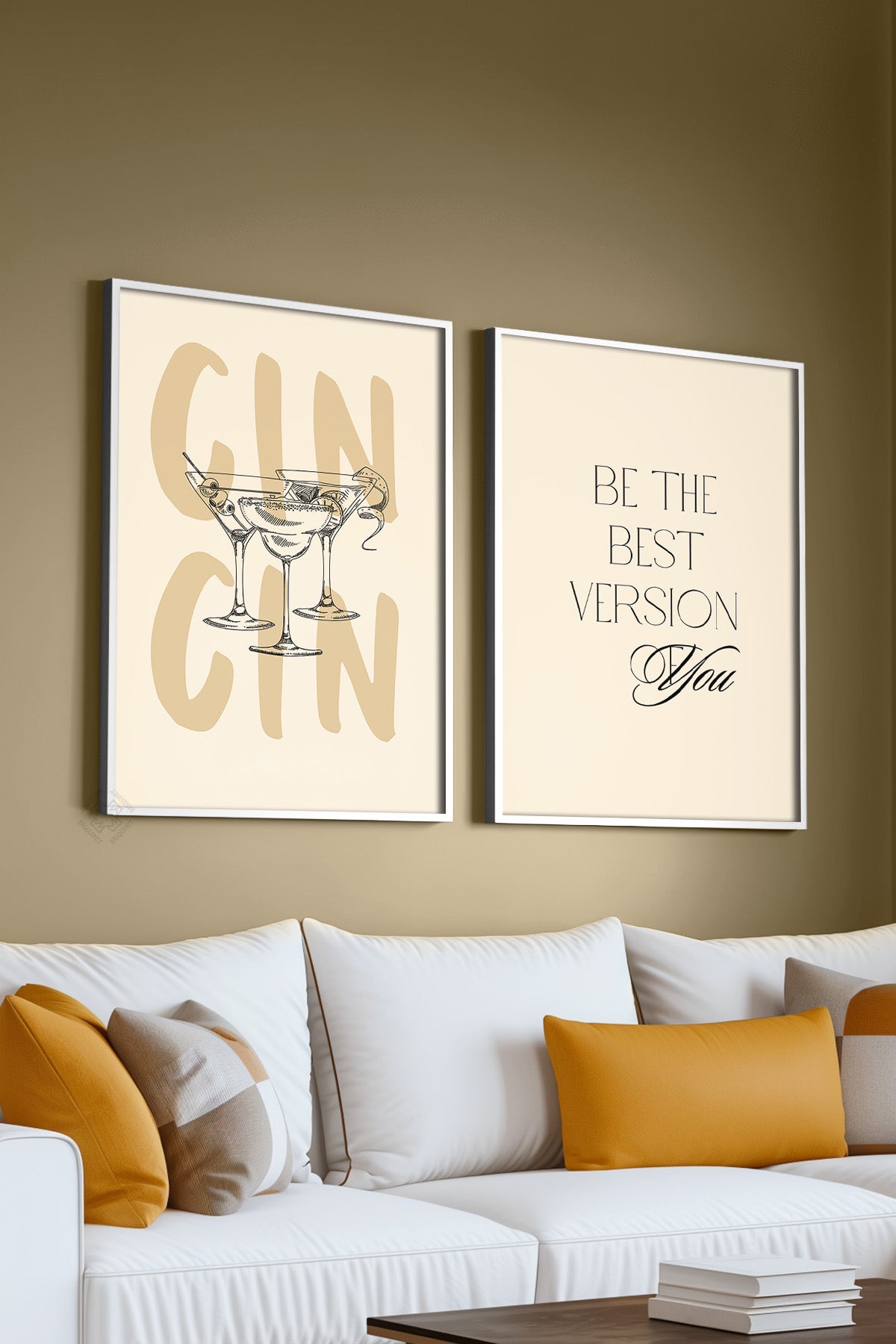 Bohem 2'li Beyaz Çerçeveli Poster, Tablo Seti No:4