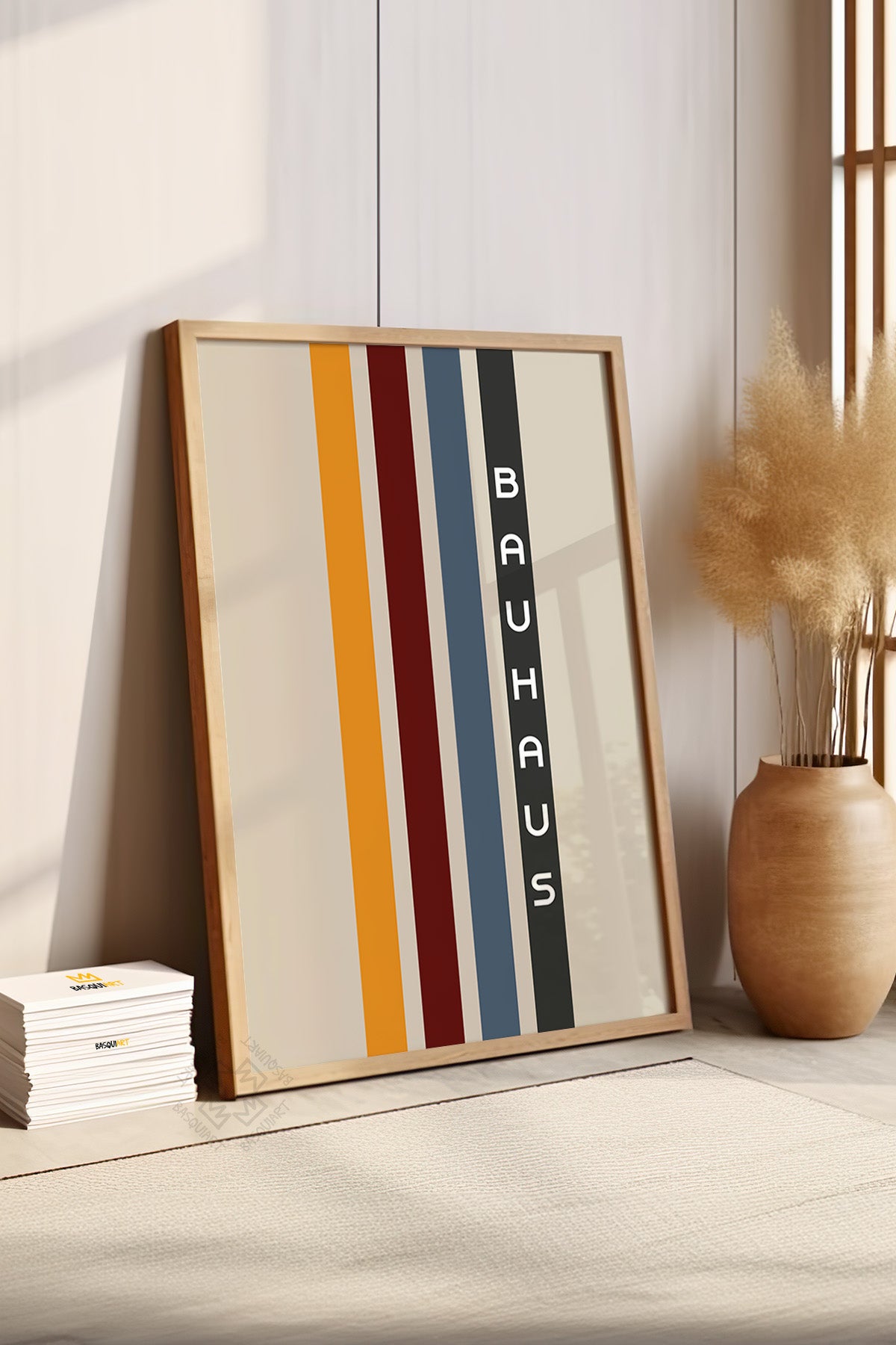 Bauhaus Serisi Ahşap Çerçeveli Poster, Tablo No:95