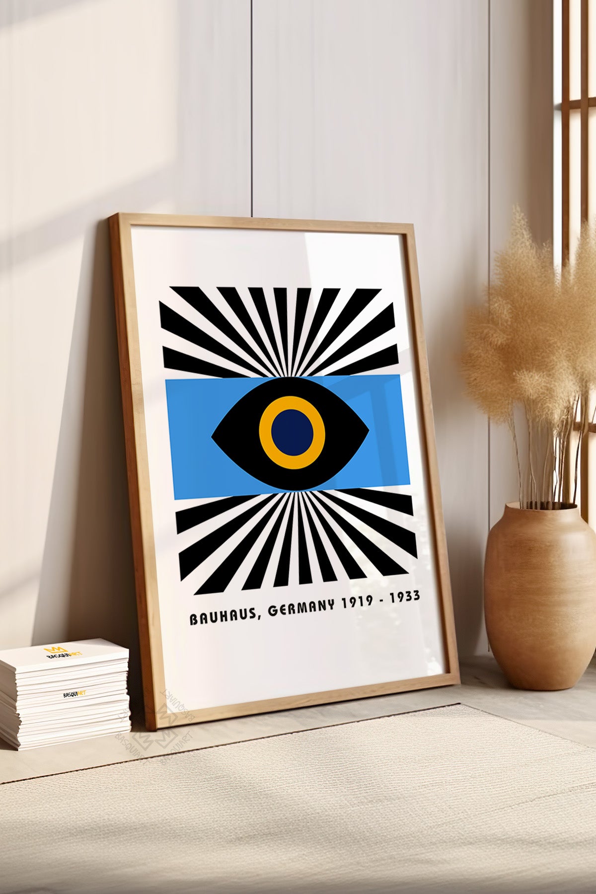 Bauhaus Serisi Ahşap Çerçeveli Poster, Tablo No:114