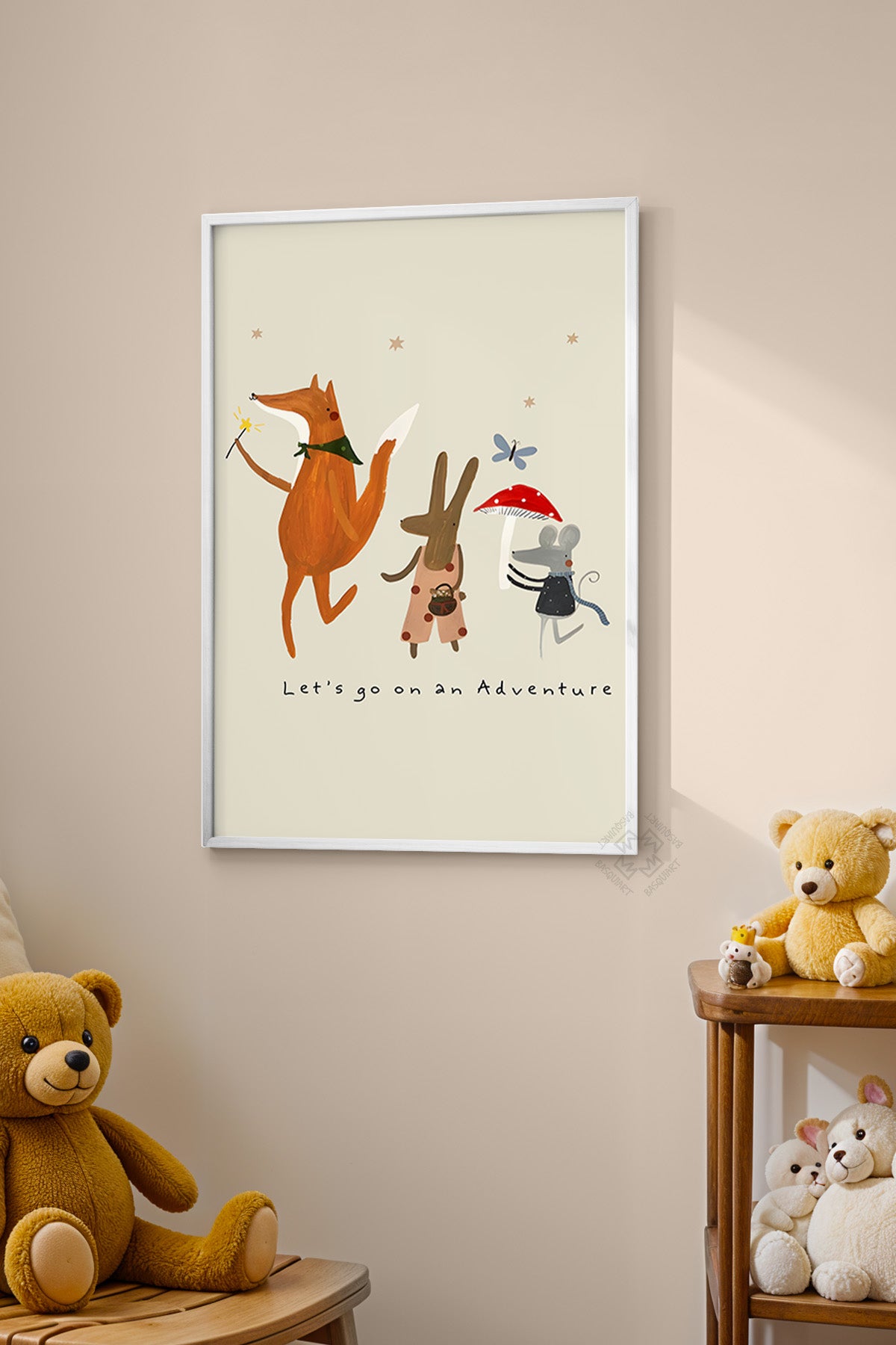 Çocuk Odası, Bebek Odası Beyaz Çerçeveli Poster, Tablo No:38