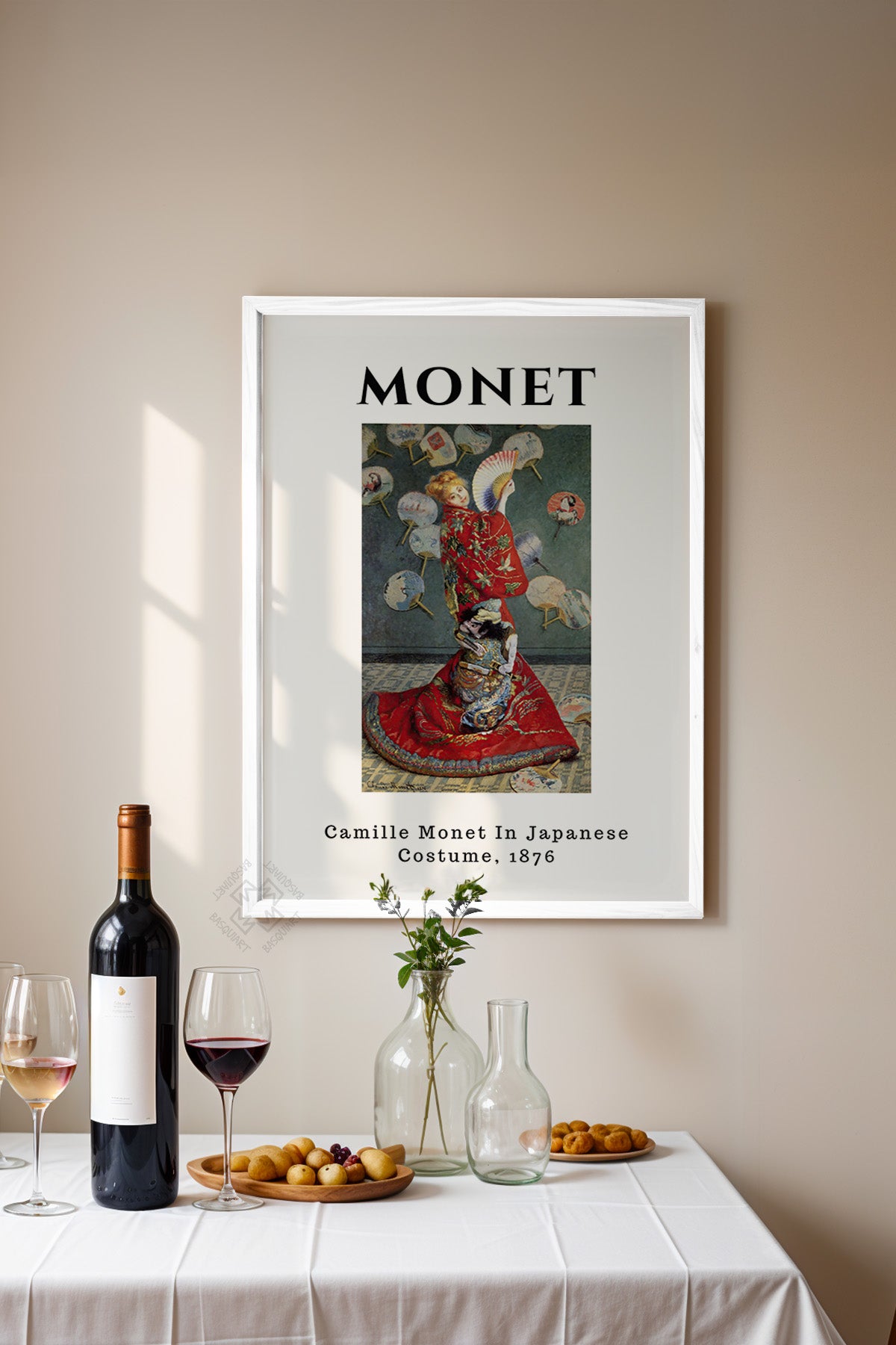 Claude Monet Serisi Beyaz Çerçeveli Poster, Tablo Duvar Dekoru No:8