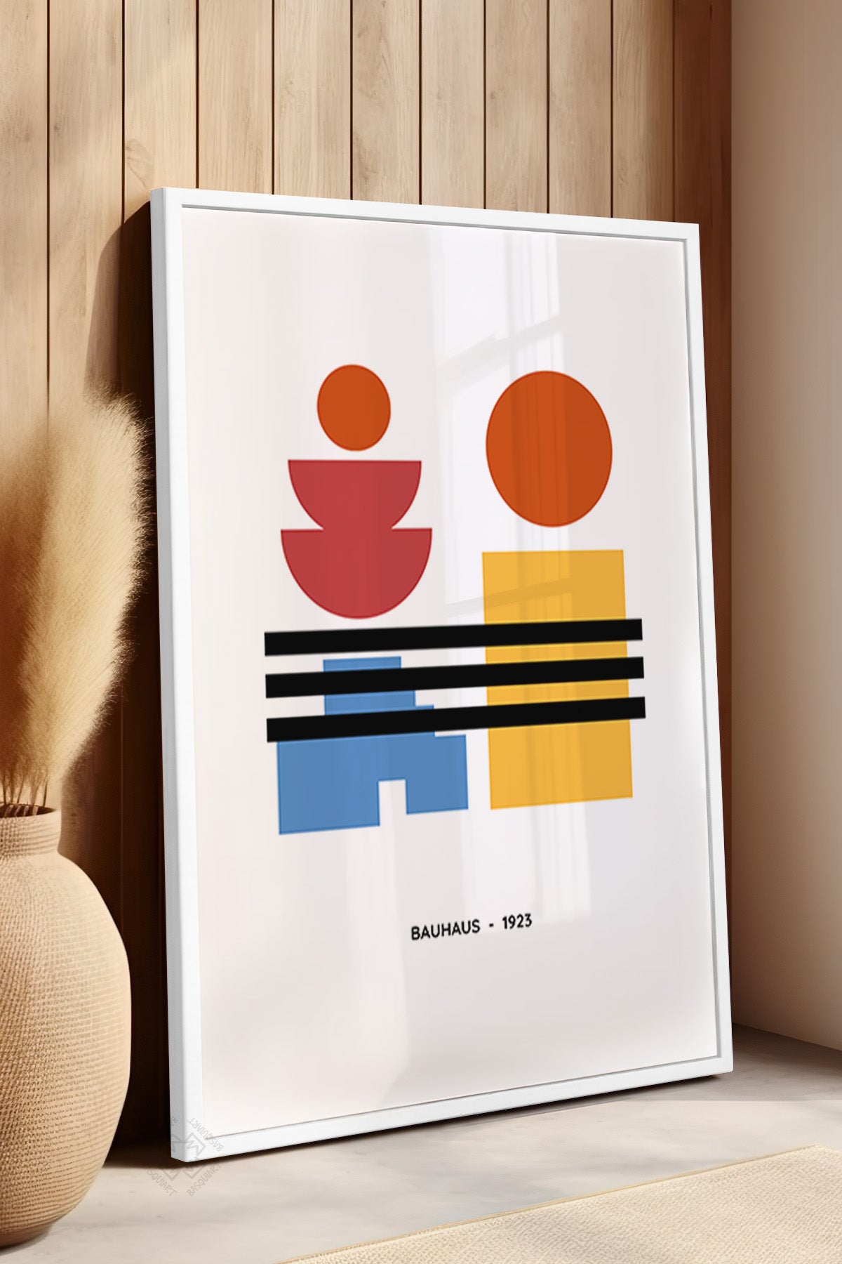 Bauhaus Serisi Beyaz Çerçeveli Poster, Tablo No:107