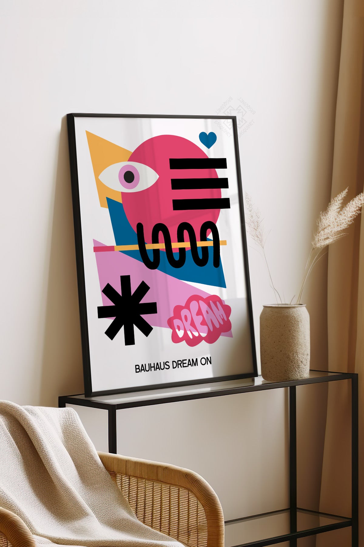 Bauhaus Serisi Siyah Çerçeveli Poster, Tablo No:117